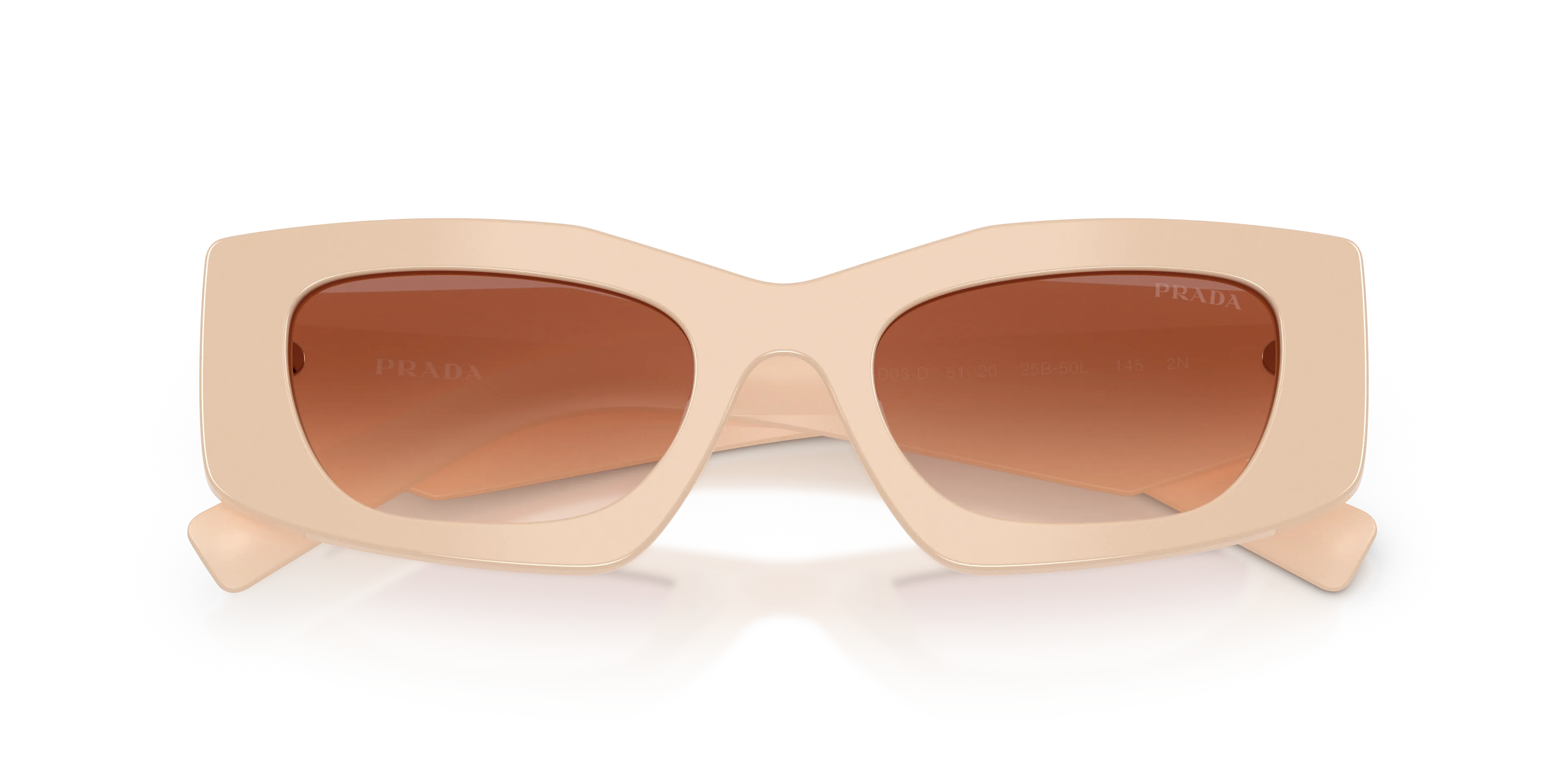Prada PR D03SD 25B50L Occhiali da sole Acetato Rosa Rosa Squadrata Normale Sfumato - immagine 2