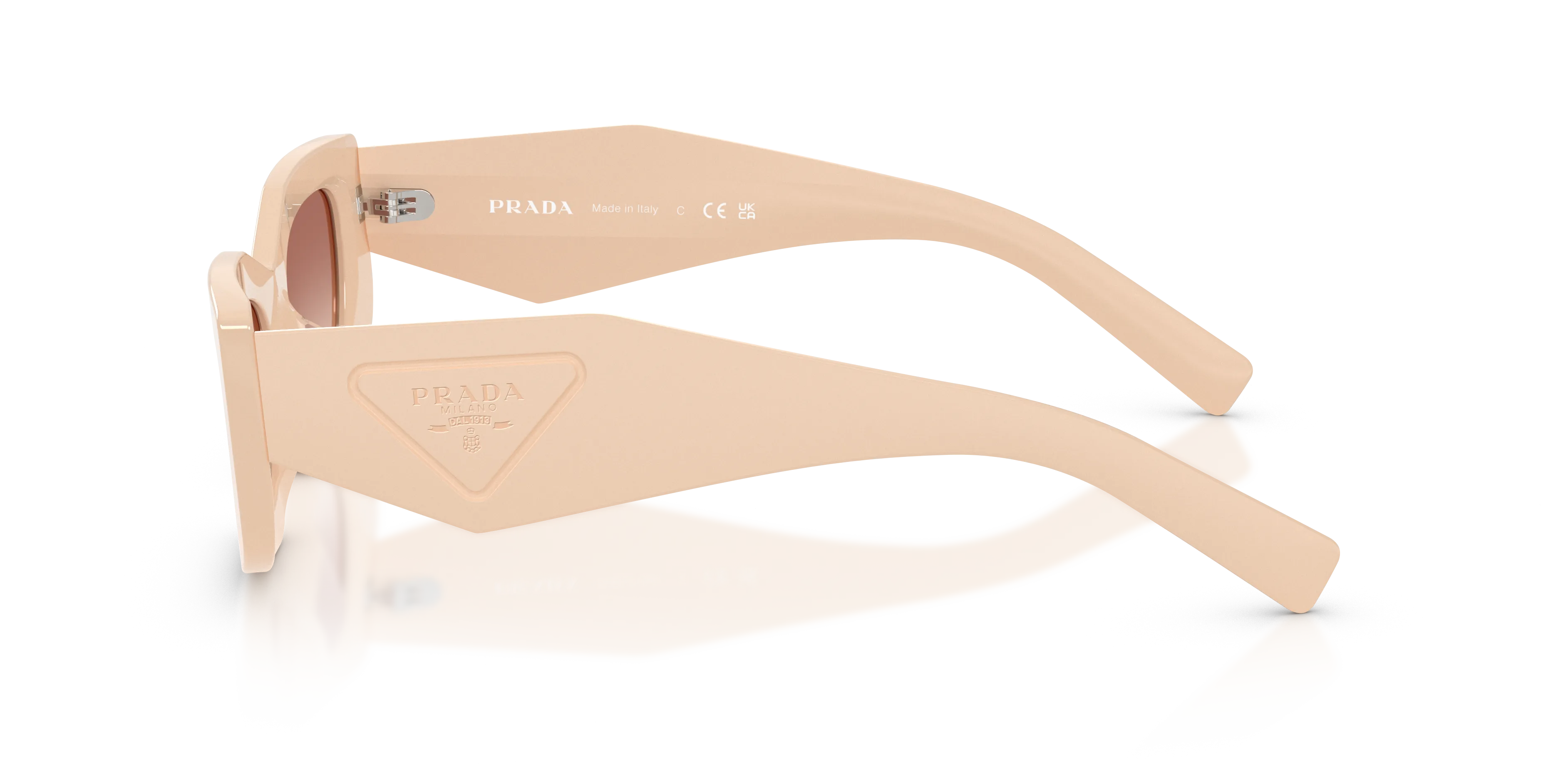 Prada PR D03SD 25B50L Occhiali da sole Acetato Rosa Rosa Squadrata Normale Sfumato - immagine 4