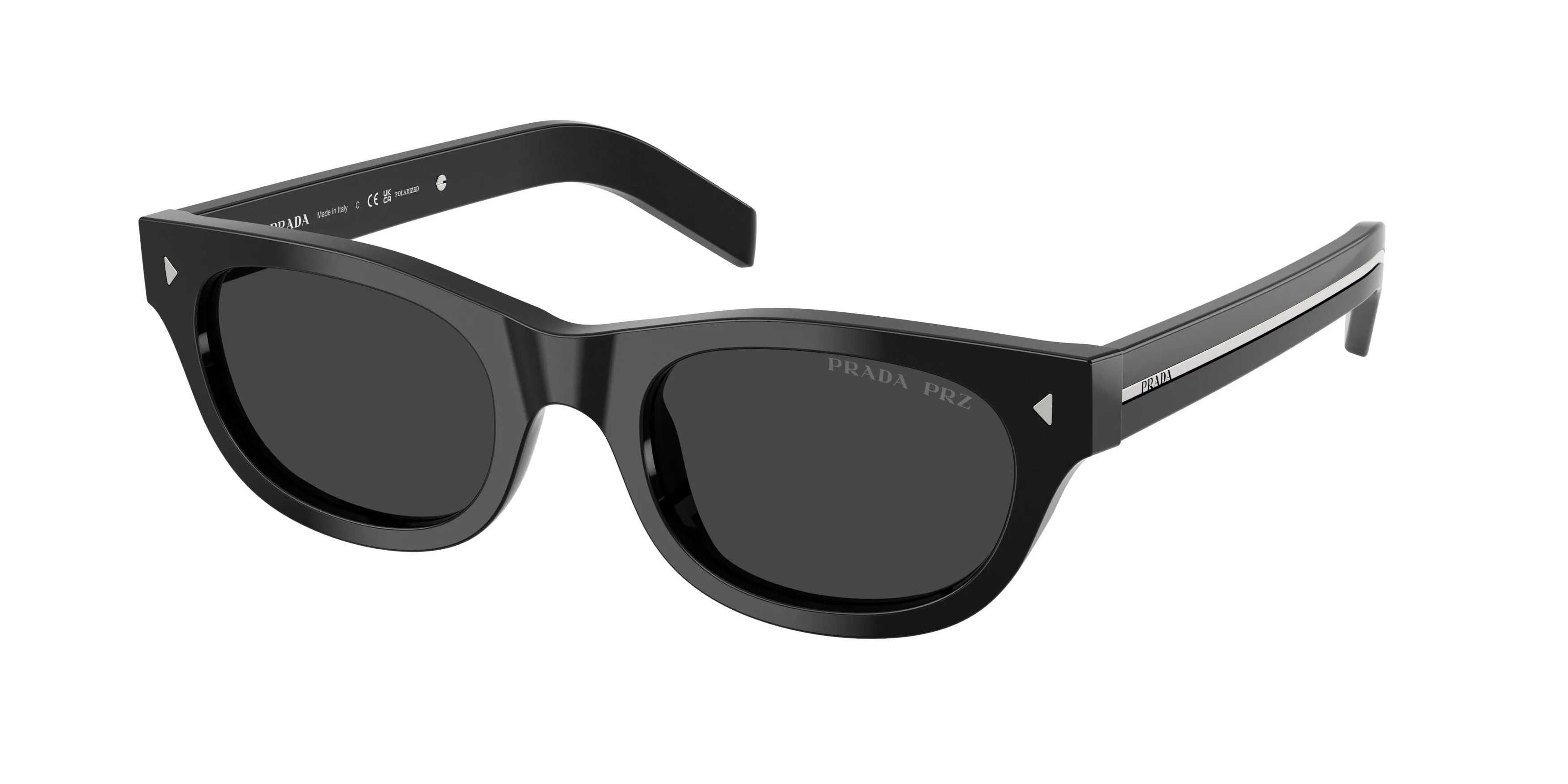 Prada PR C09S 16K08G Occhiali da sole Acetato Nero Grigio Cat Eye Polarizzata - immagine 1