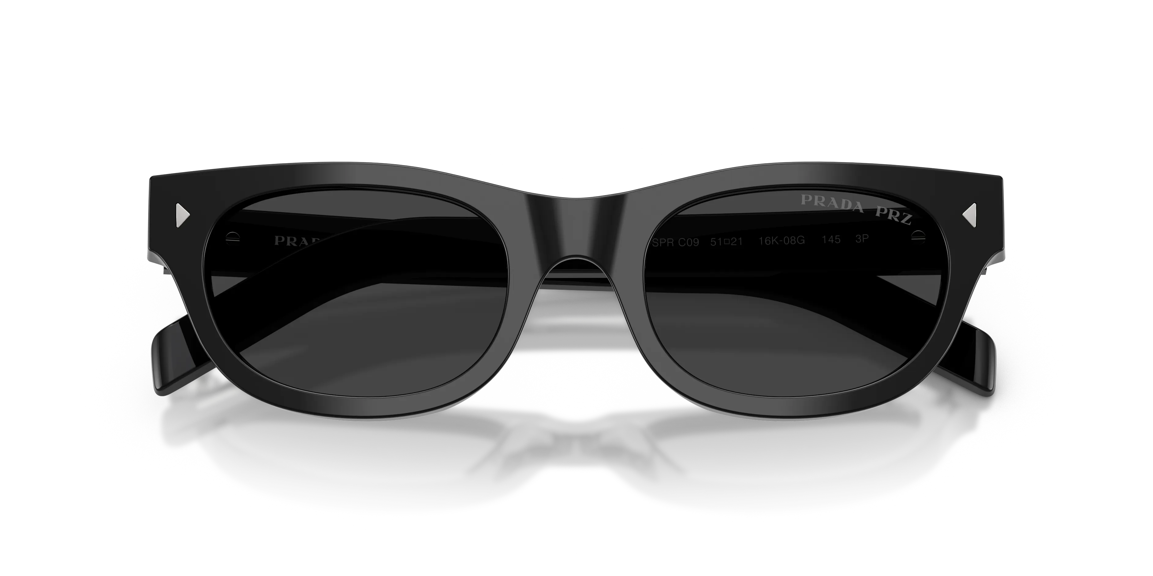 Prada PR C09S 16K08G Occhiali da sole Acetato Nero Grigio Cat Eye Polarizzata - immagine 2