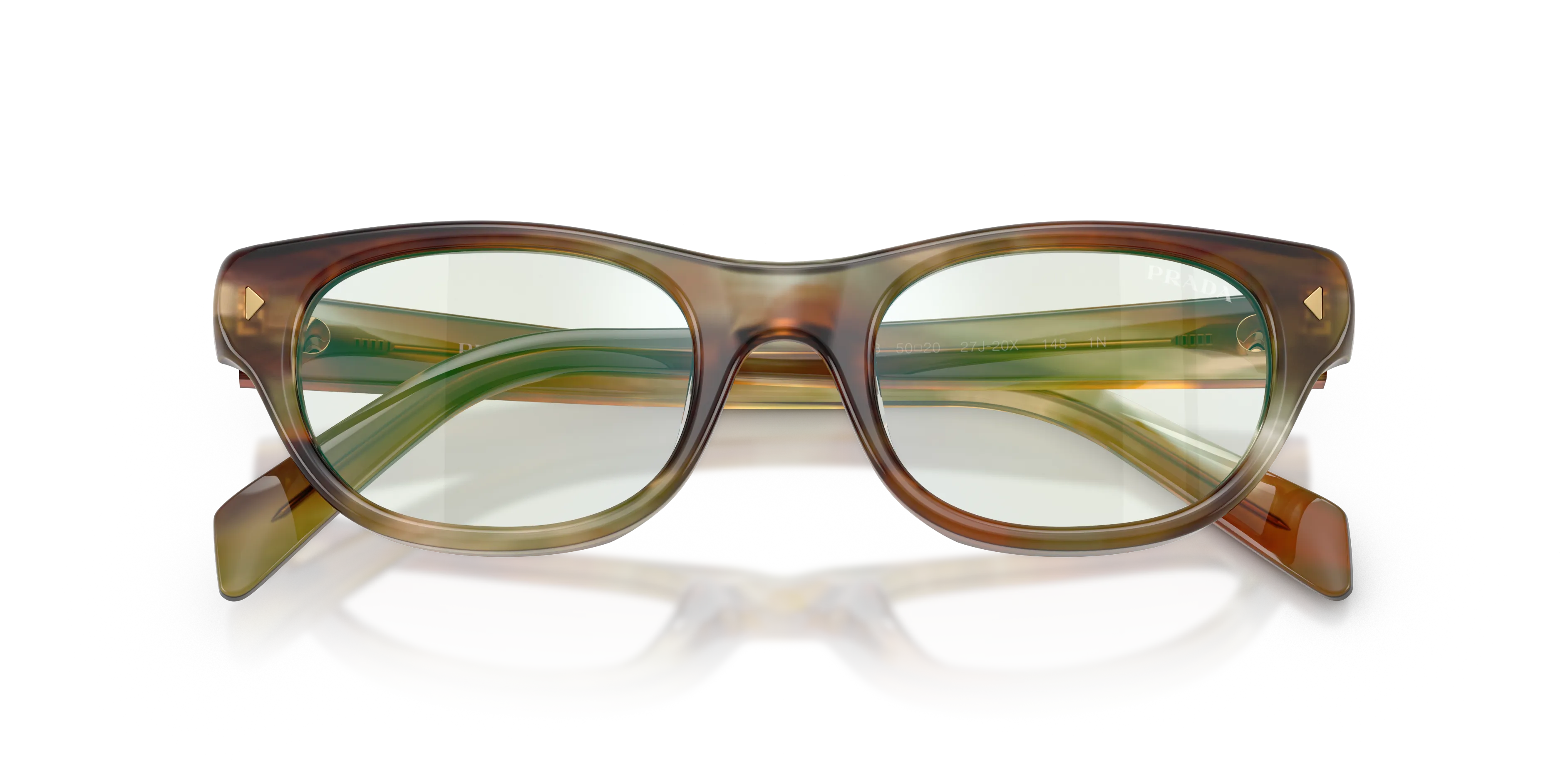 Prada PR C08S 27J20X Occhiali da sole Acetato Marrone Verde Cat Eye Normale - immagine 2