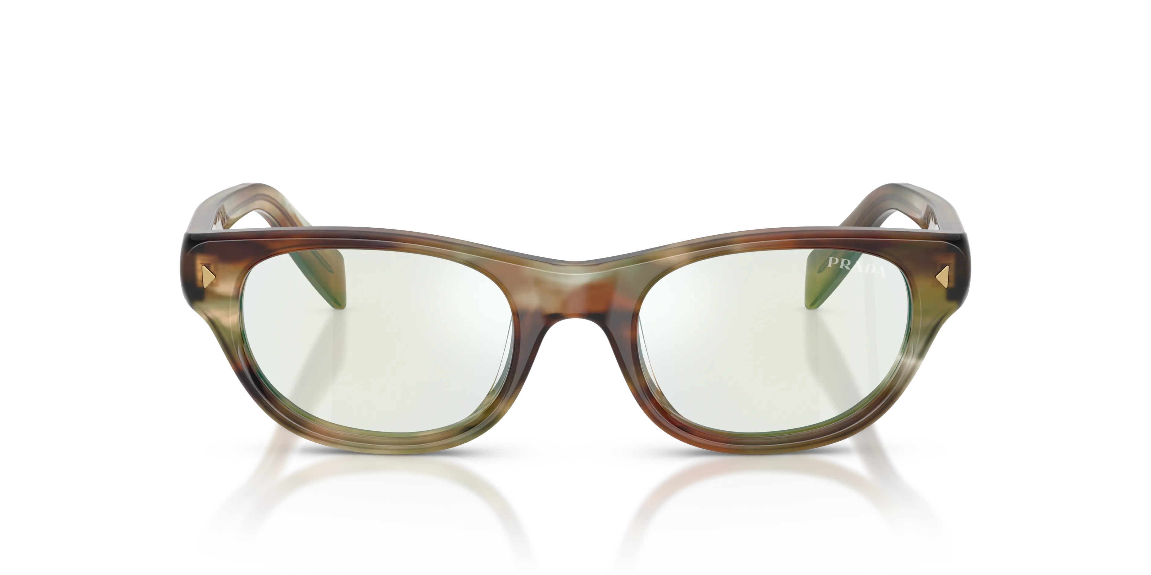 Prada PR C08S 27J20X Occhiali da sole Acetato Marrone Verde Cat Eye Normale - immagine 3