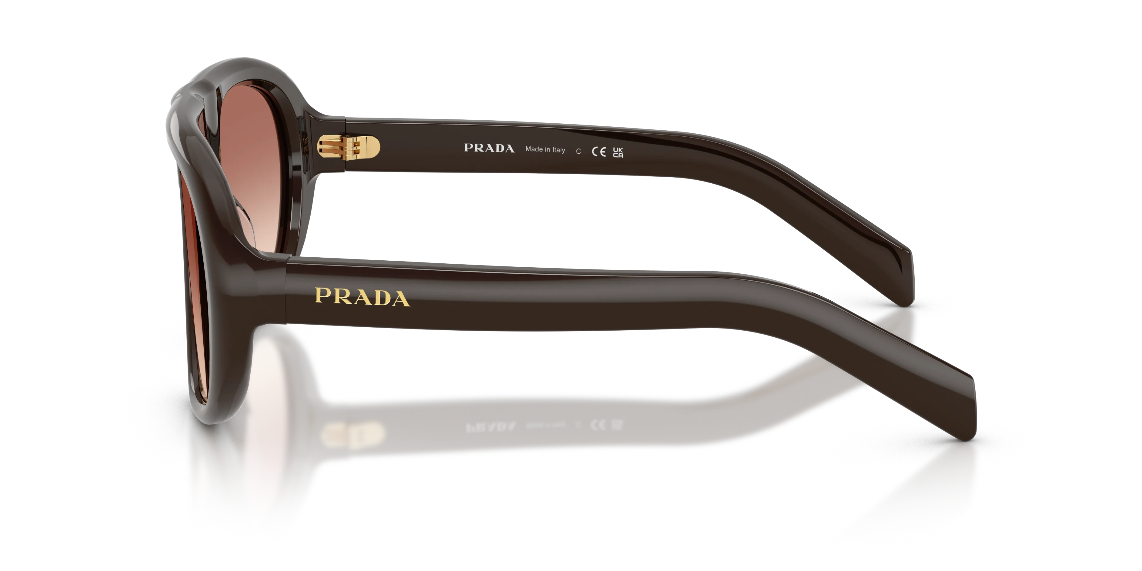 Prada PR C05S 27I70X Occhiali da sole Acetato Marrone Marrone Geometrica Normale Sfumato - immagine 4