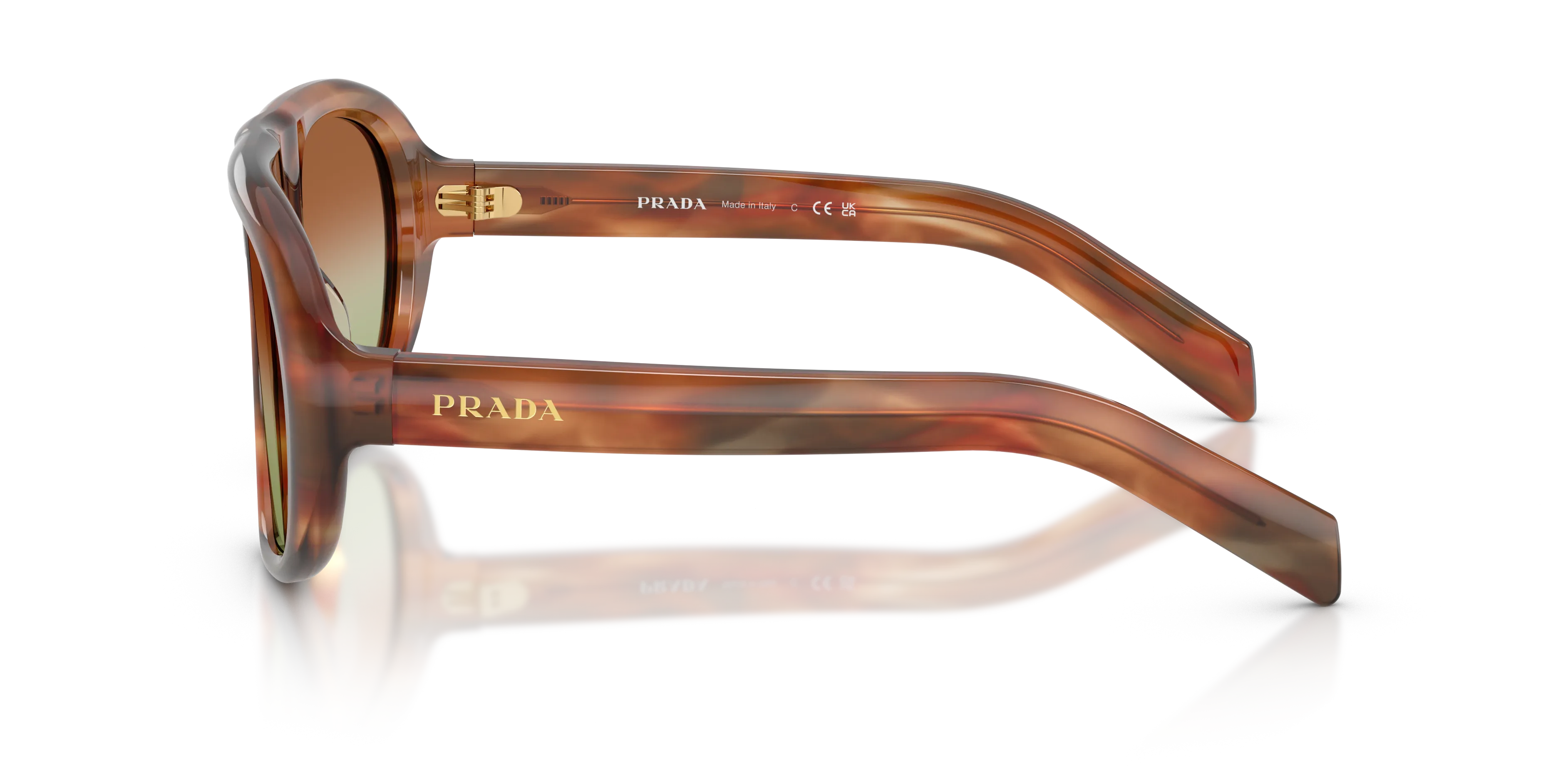 Prada PR C05S 24G70T Occhiali da sole Acetato Marrone Marrone Geometrica Normale Sfumato - immagine 4