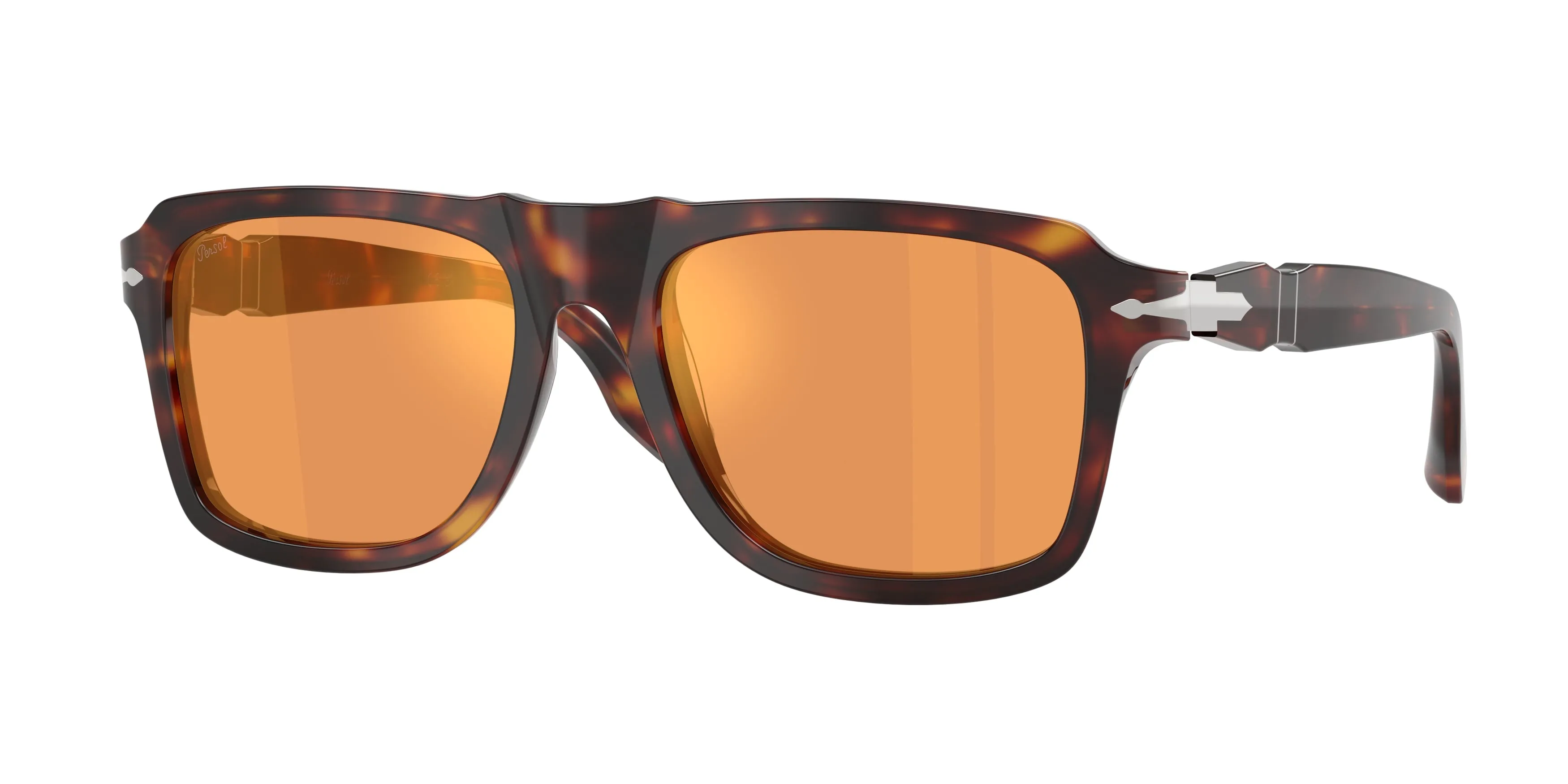 Persol PO8002S 24/3L Occhiali da sole Acetato Tartaruga Giallo Squadrata Specchiate - immagine 1