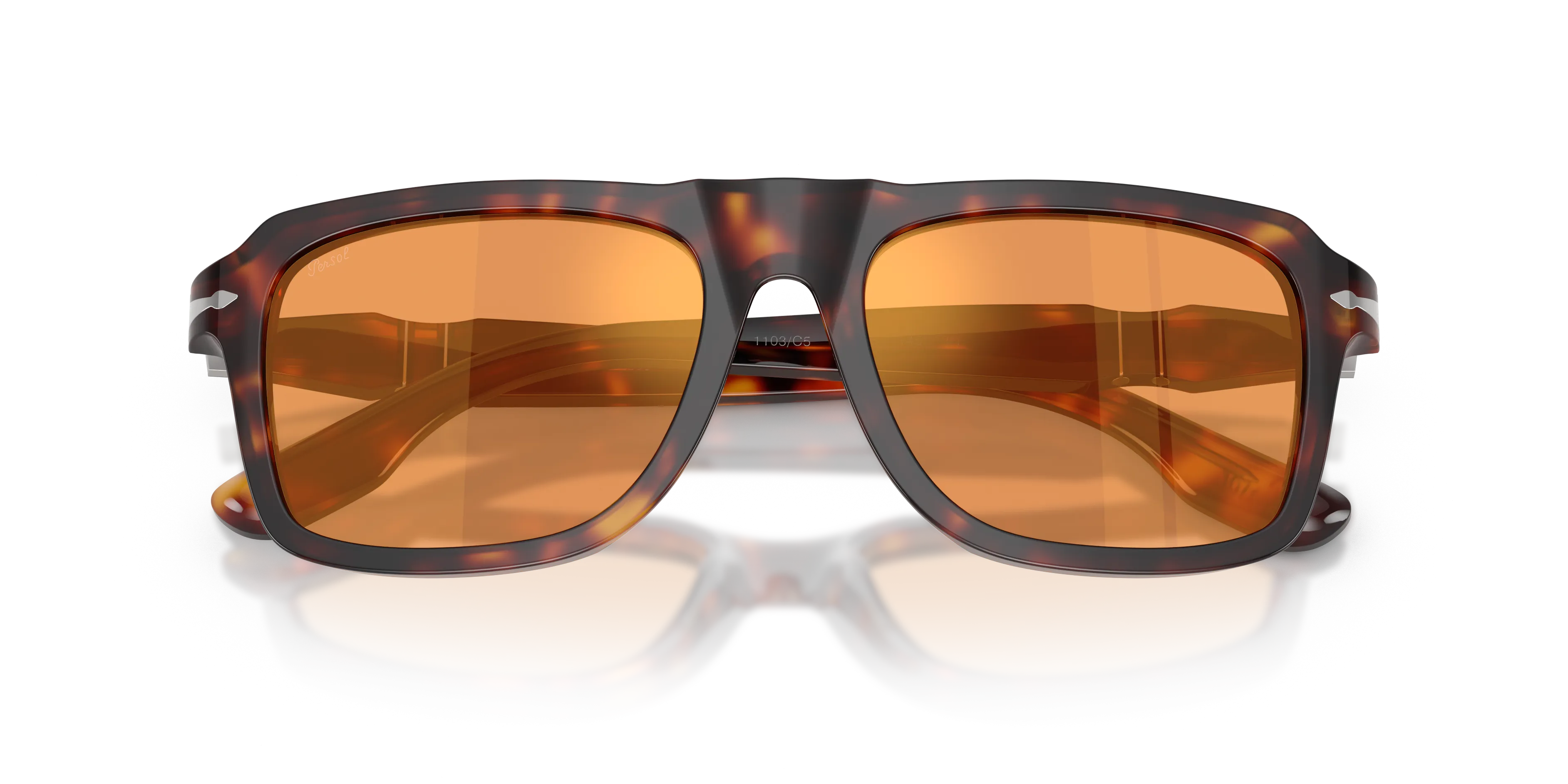Persol PO8002S 24/3L Occhiali da sole Acetato Tartaruga Giallo Squadrata Specchiate - immagine 2