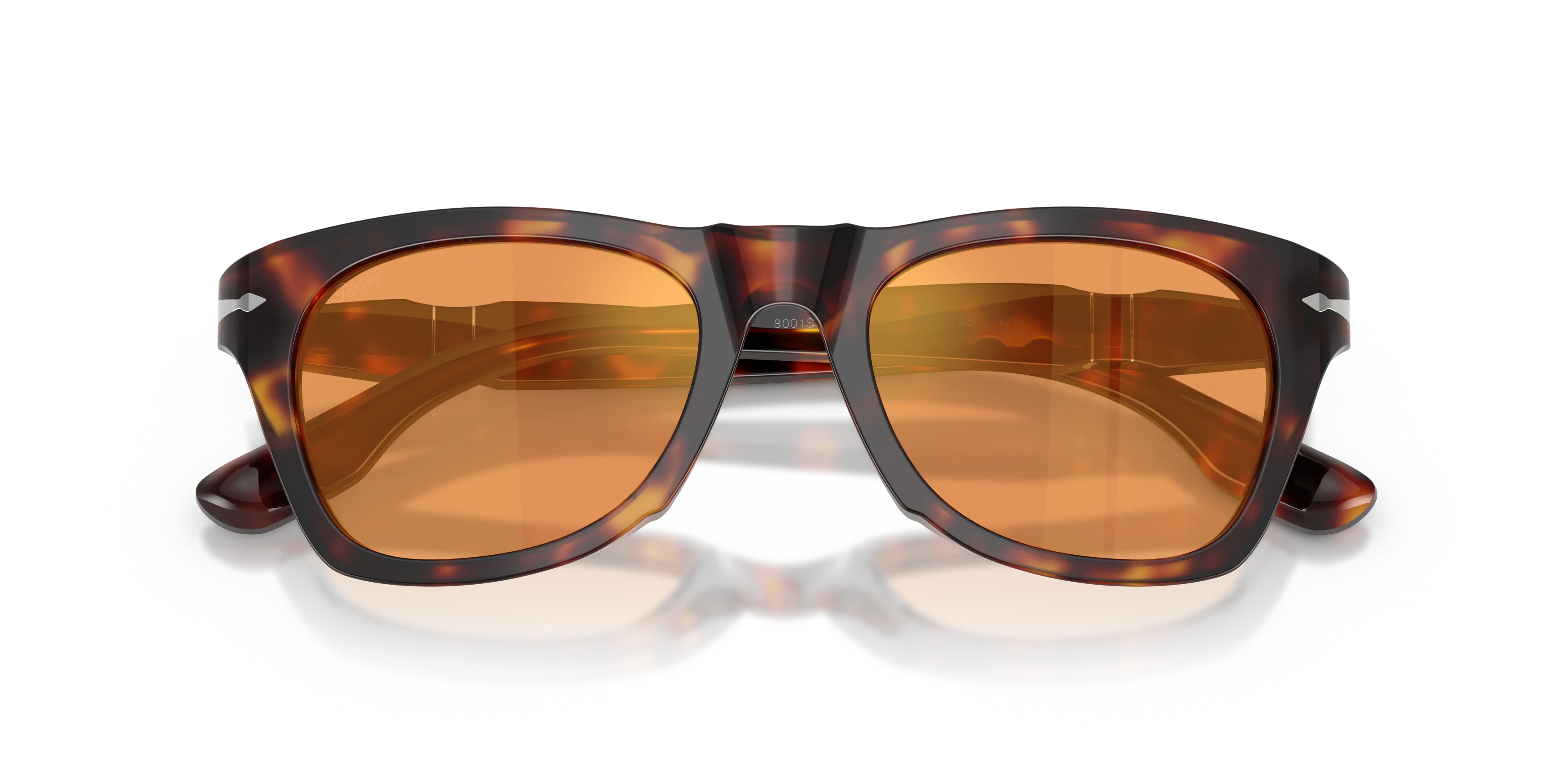 Persol PO8001S 24/3L Occhiali da sole Acetato Tartaruga Giallo Pantos Specchiate - immagine 2