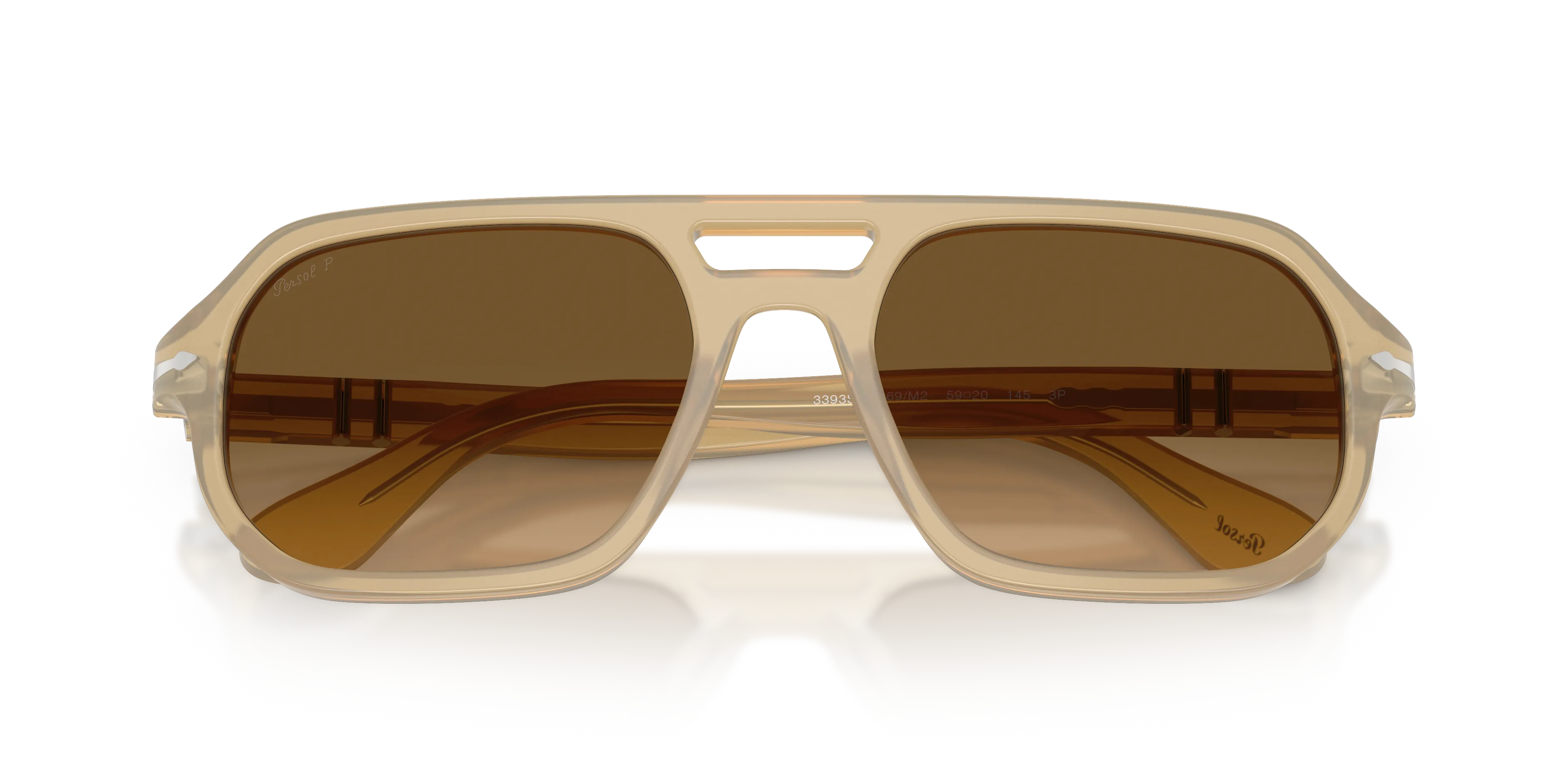Persol PO3393S GUIDO 1169M2 Occhiali da sole Acetato Marrone Marrone Pillow Polarizzata Sfumato - immagine 2