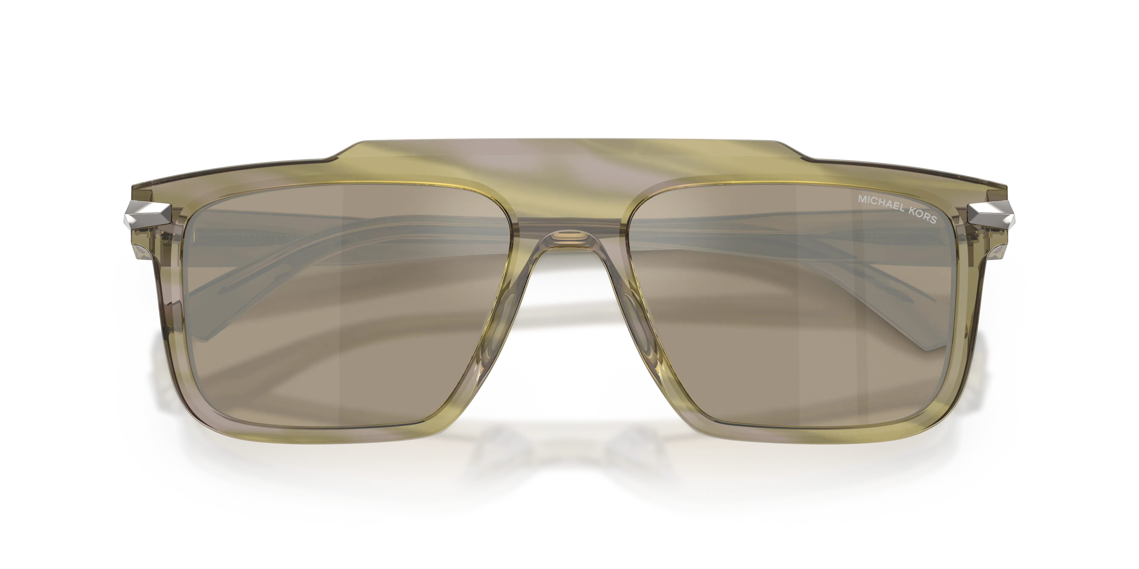 Michael Kors MK2278U BOSTON 40407I Occhiali da sole Acetato Verde Marrone Squadrata Normale Specchiato - immagine 2