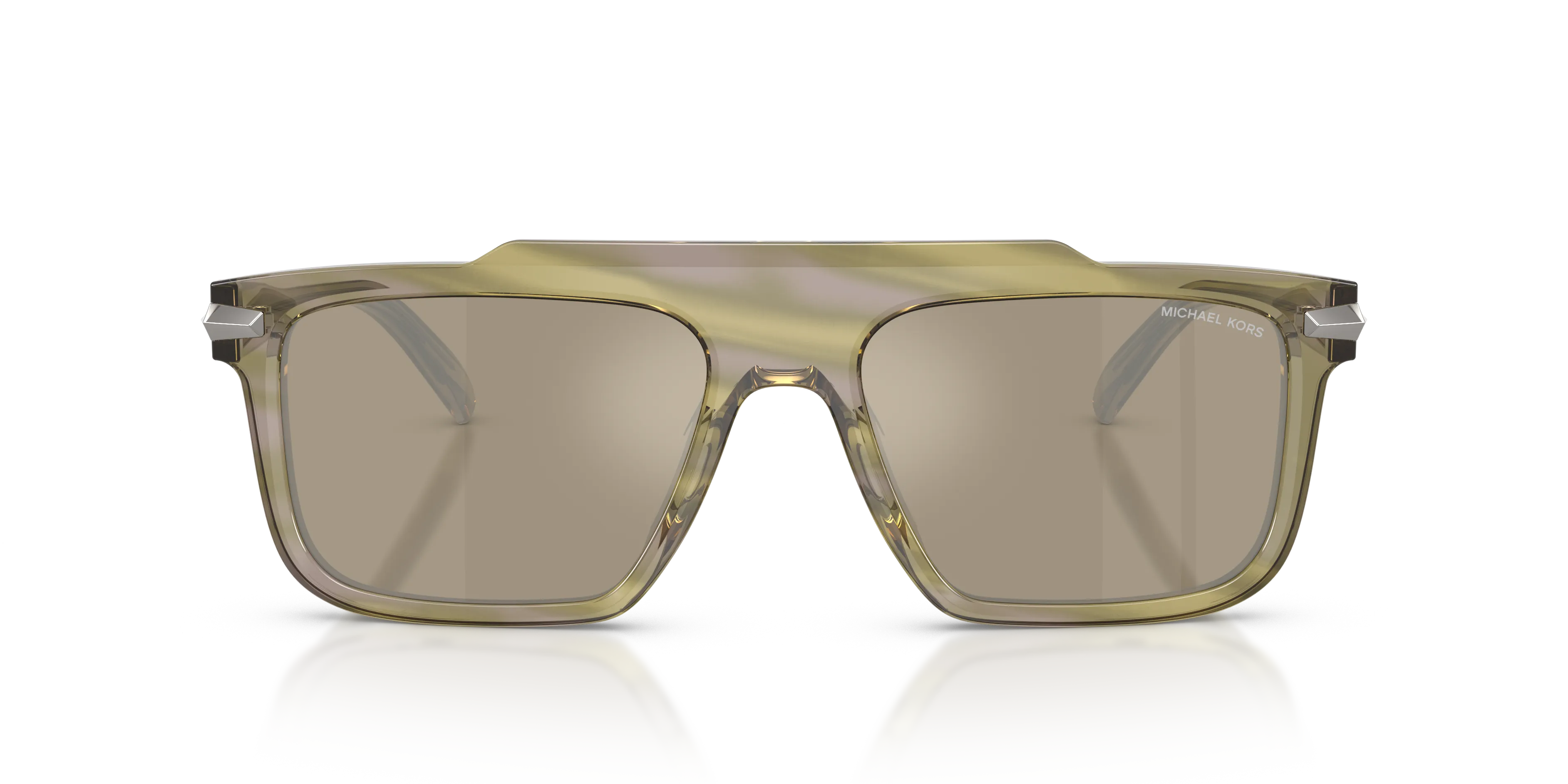 Michael Kors MK2278U BOSTON 40407I Occhiali da sole Acetato Verde Marrone Squadrata Normale Specchiato - immagine 3