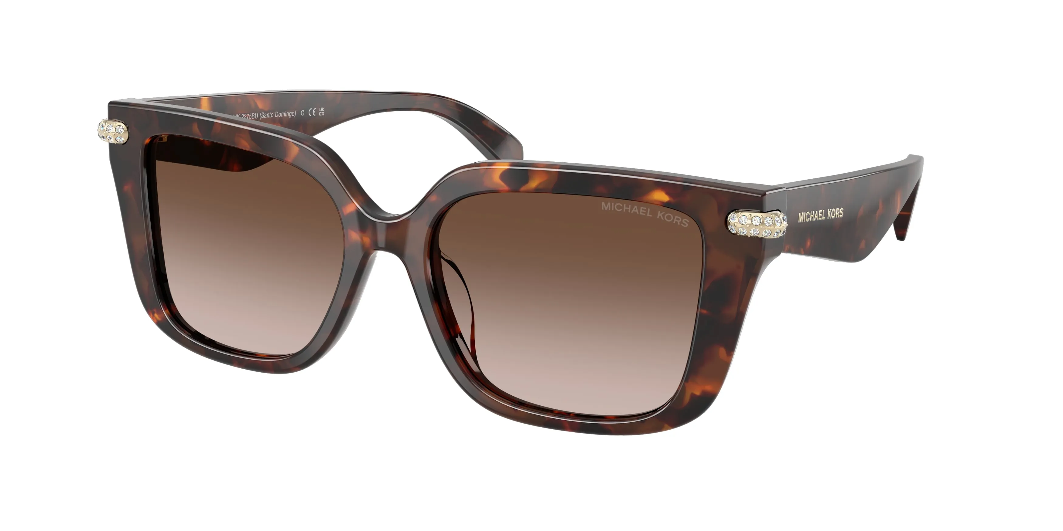 Michael Kors MK2275BU SANTO DOMINGO 403113 Occhiali da sole Acetato Tartaruga Marrone Squadrata Normale Sfumato - immagine 1