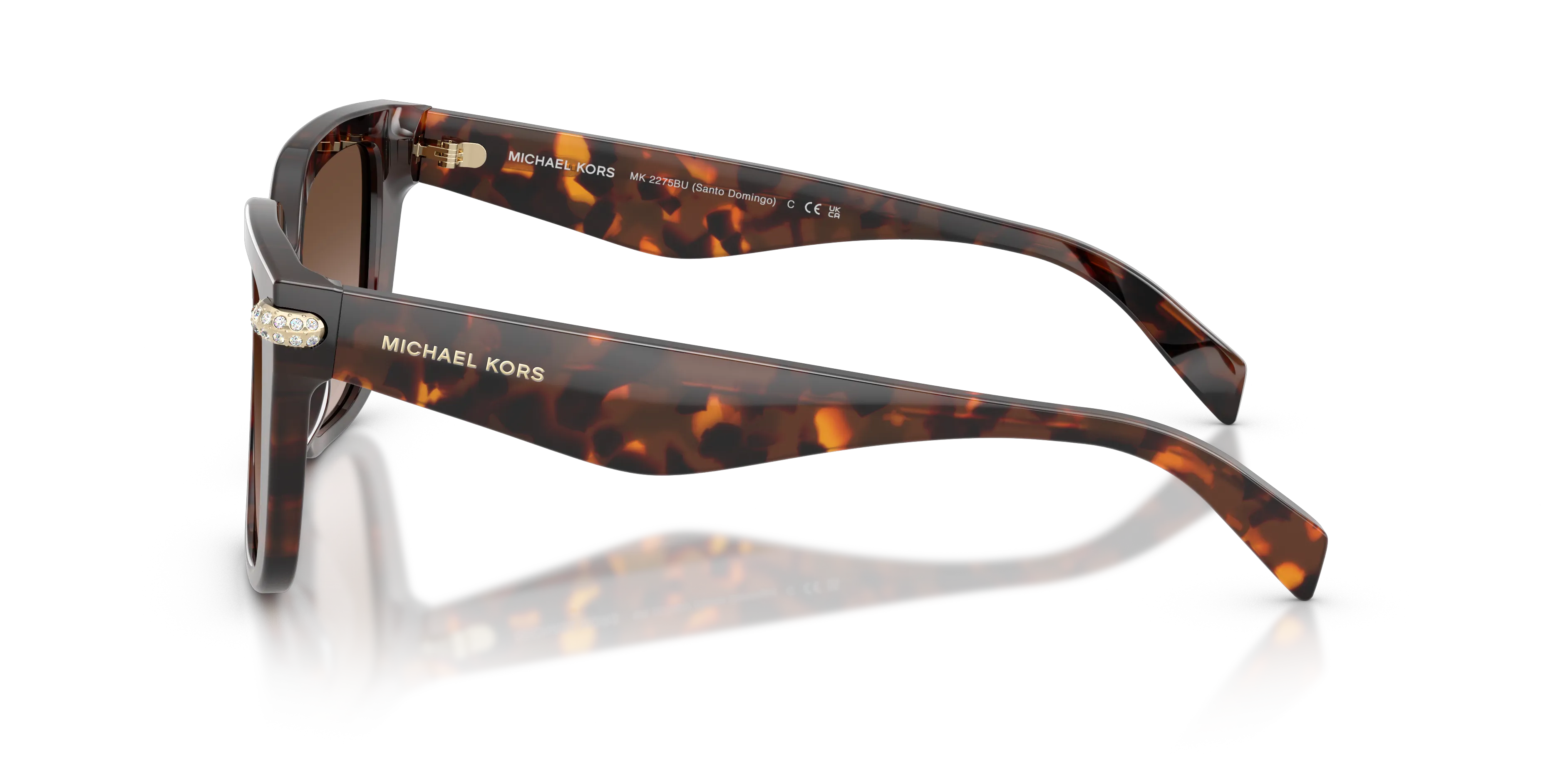 Michael Kors MK2275BU SANTO DOMINGO 403113 Occhiali da sole Acetato Tartaruga Marrone Squadrata Normale Sfumato - immagine 4