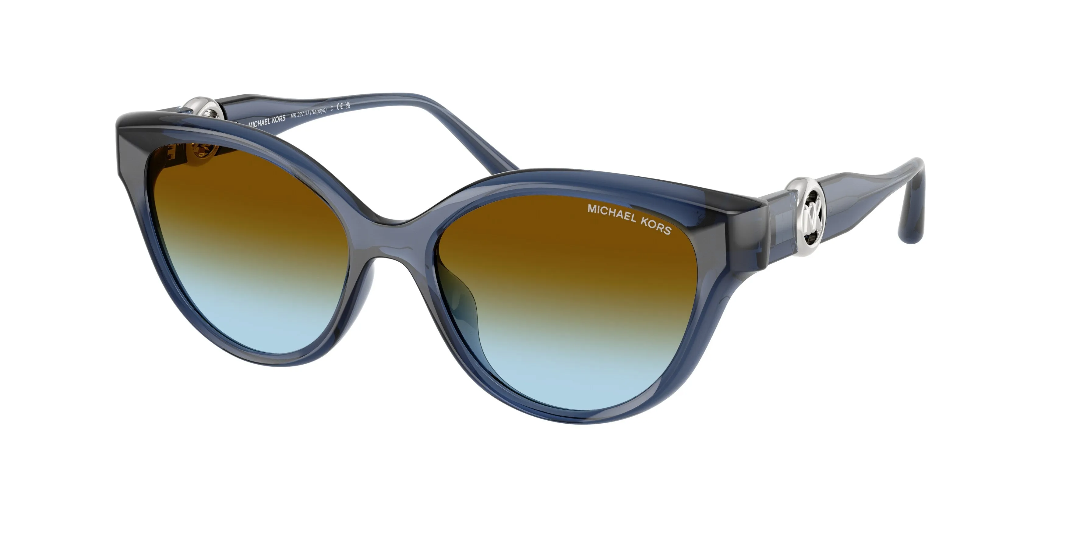 Michael Kors MK2271U NAGOYA 30025D Occhiali da sole Iniettato Blu Marrone Cat Eye Normale Sfumato - immagine 1