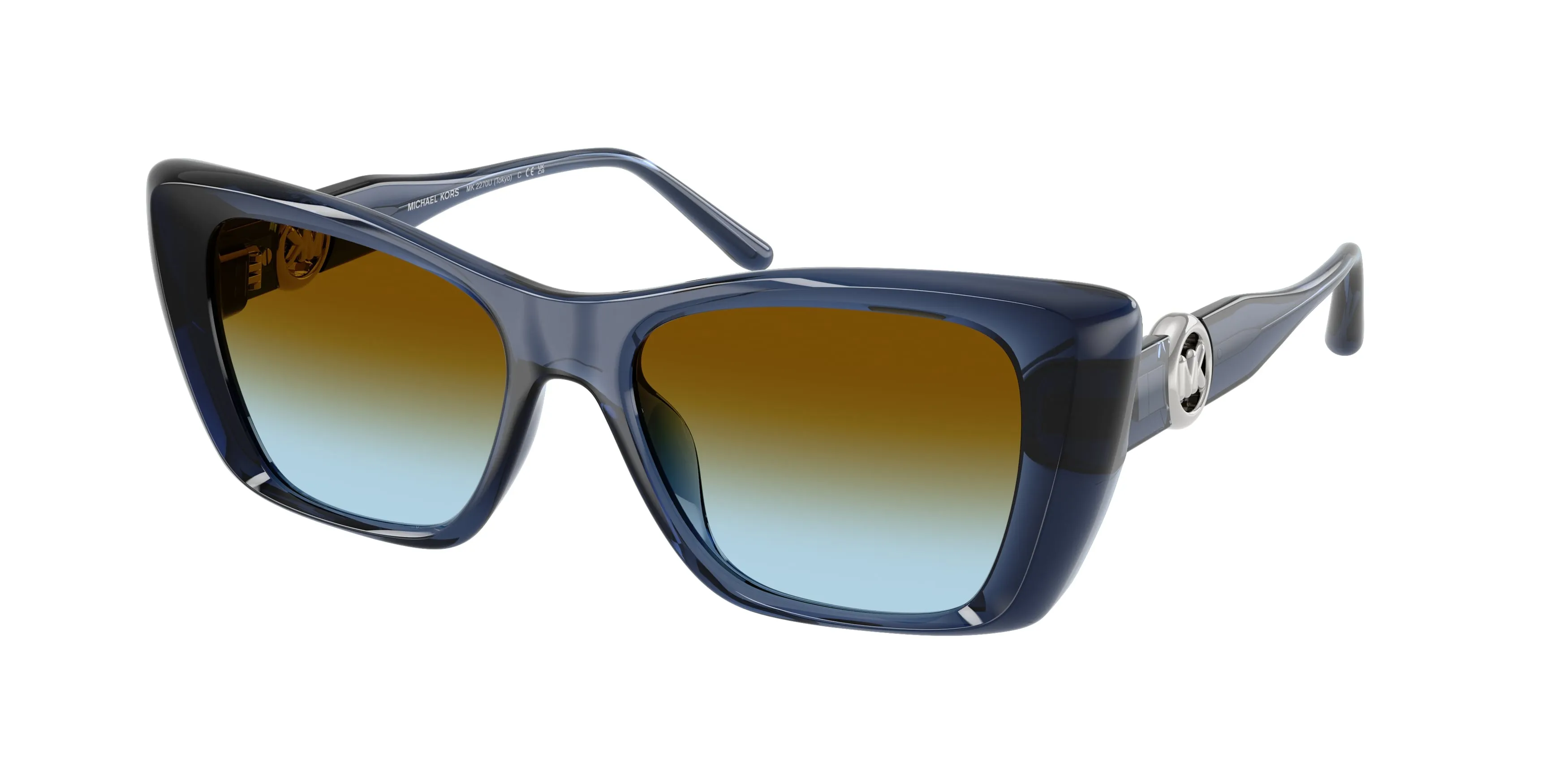 Michael Kors MK2270U TOKYO 30025D Occhiali da sole Iniettato Blu Marrone Squadrata Normale Sfumato - immagine 1