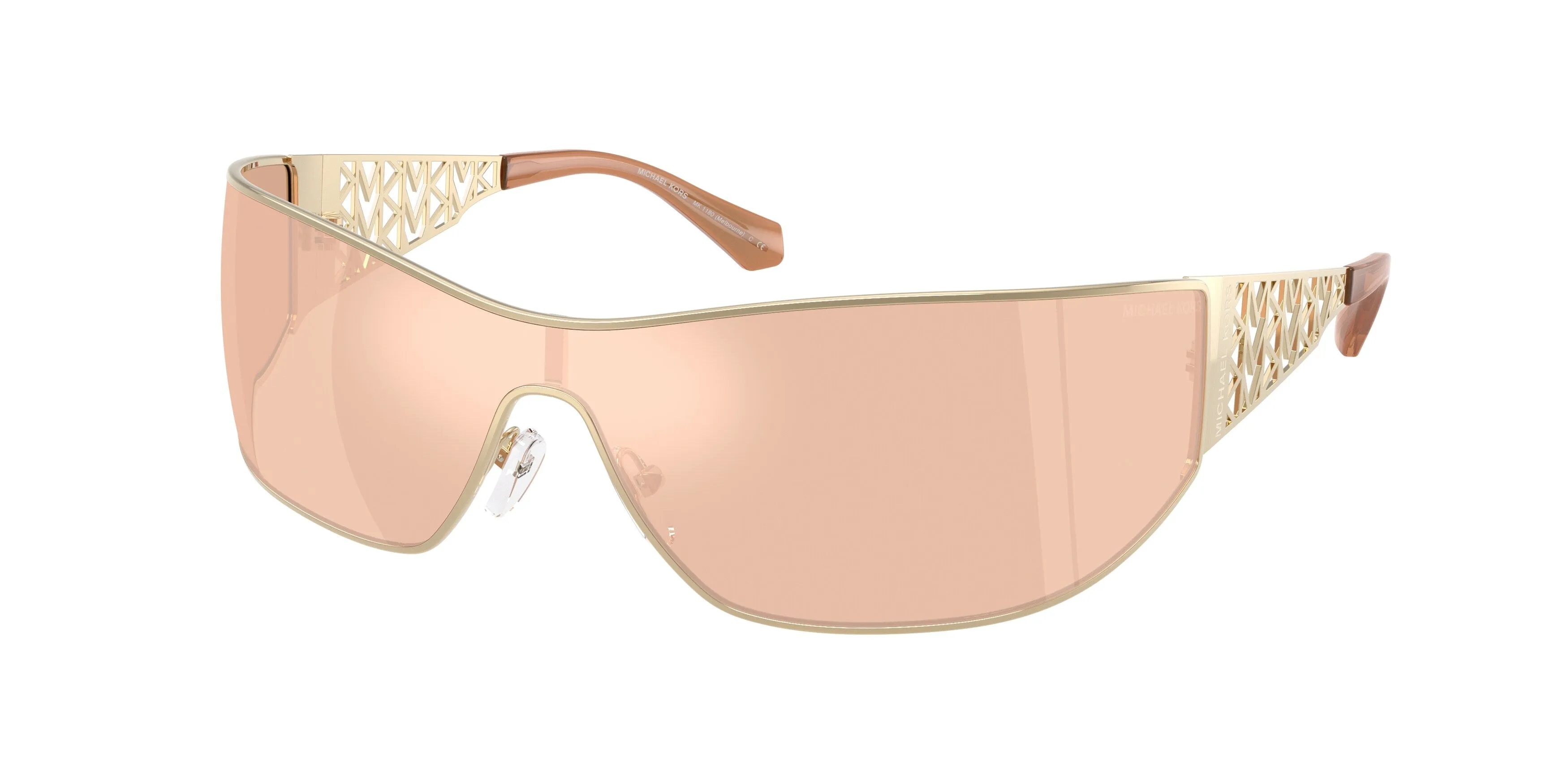 Michael Kors MK1180 MELBOURNE 189387 Occhiali da sole Metallo Oro Rosa Squadrata Normale Specchiato - immagine 1