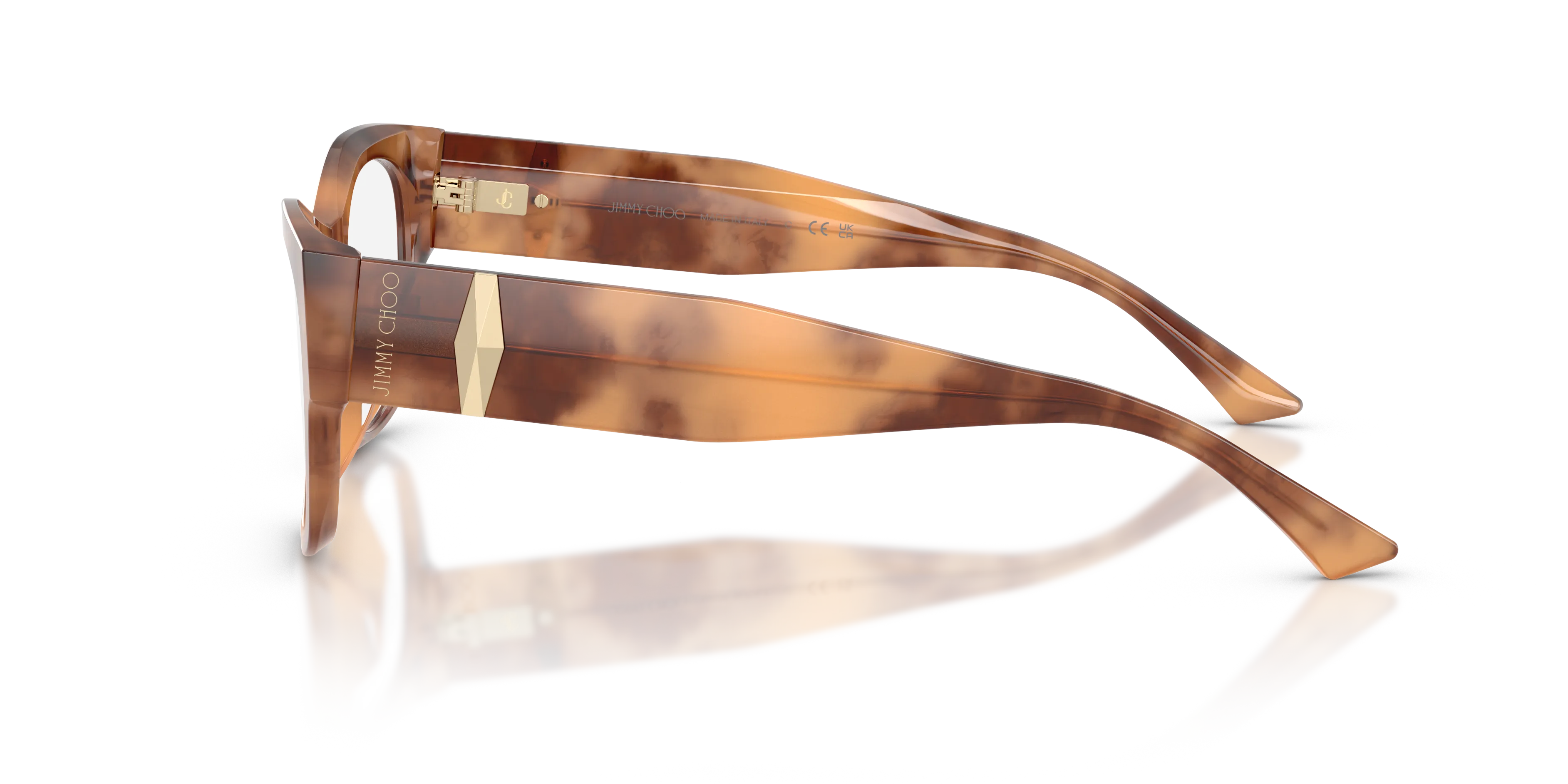 Jimmy Choo JC3063U 5096 Montature da vista Acetato Marrone Trasparente Pillow Normale - immagine 4