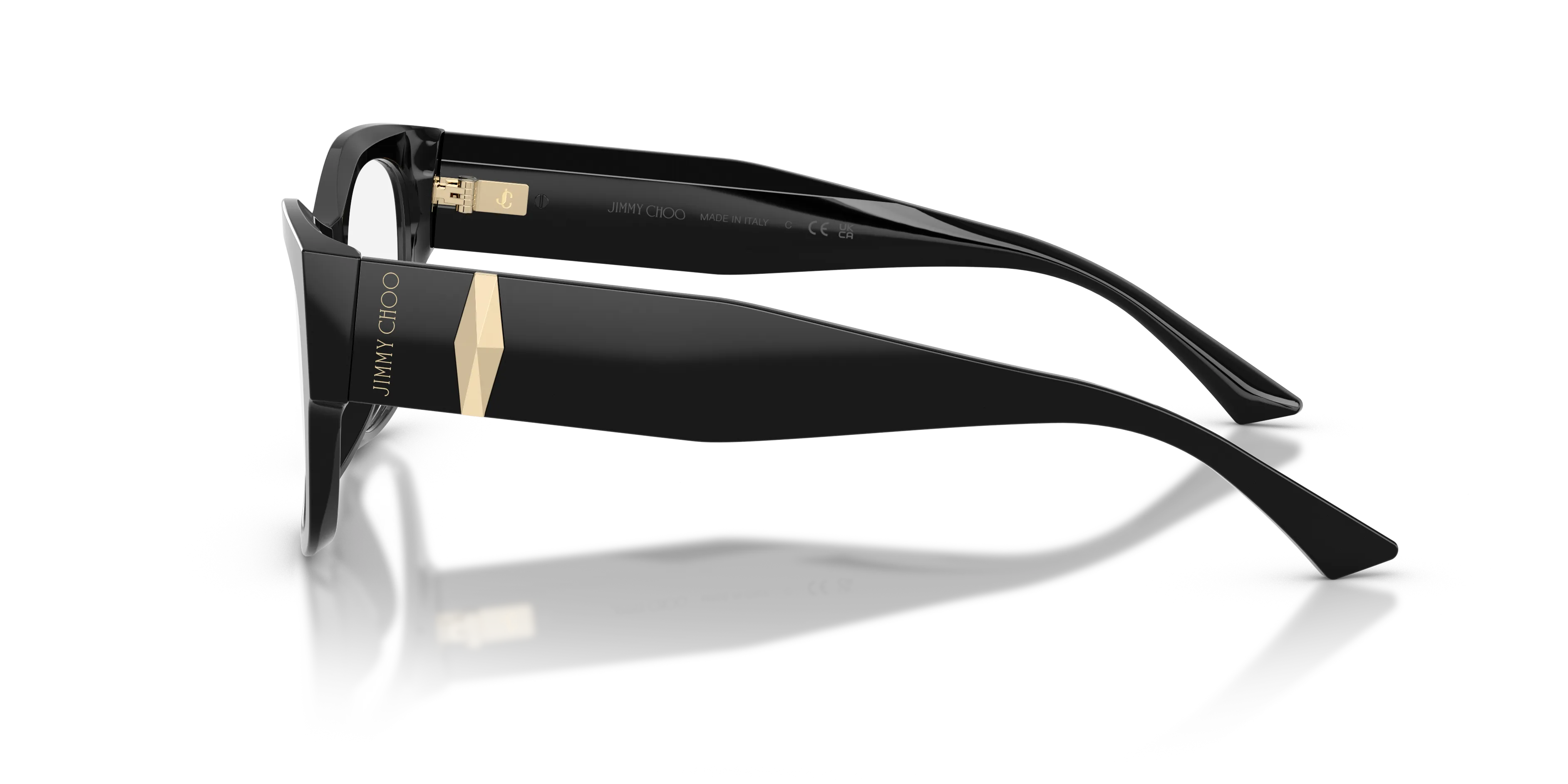 Jimmy Choo JC3063U 5000 Montature da vista Acetato Nero Trasparente Pillow Normale - immagine 4