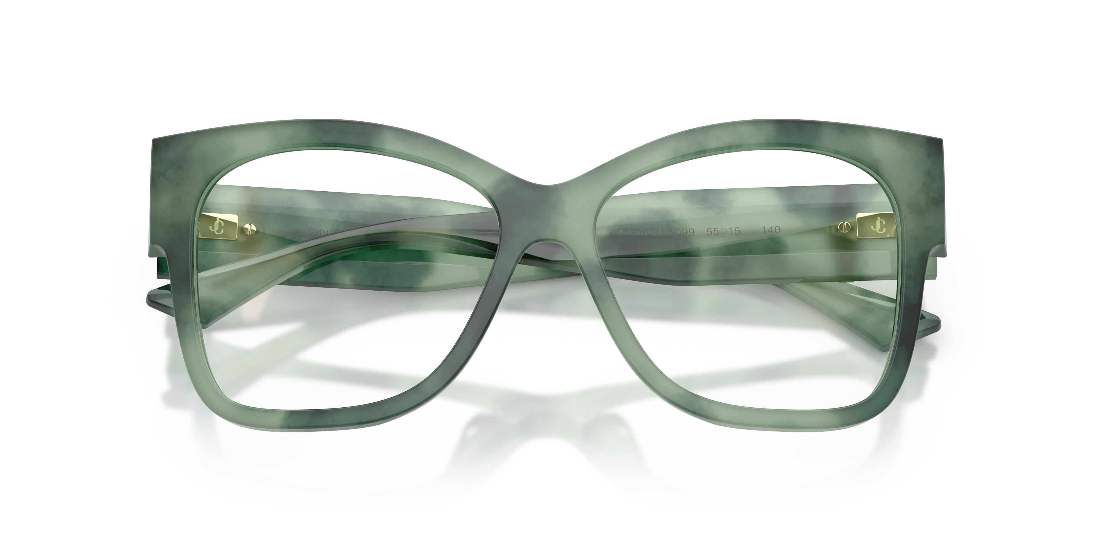 Jimmy Choo JC3062U 5099 Montature da vista Acetato Verde Trasparente Squadrata Normale - immagine 2