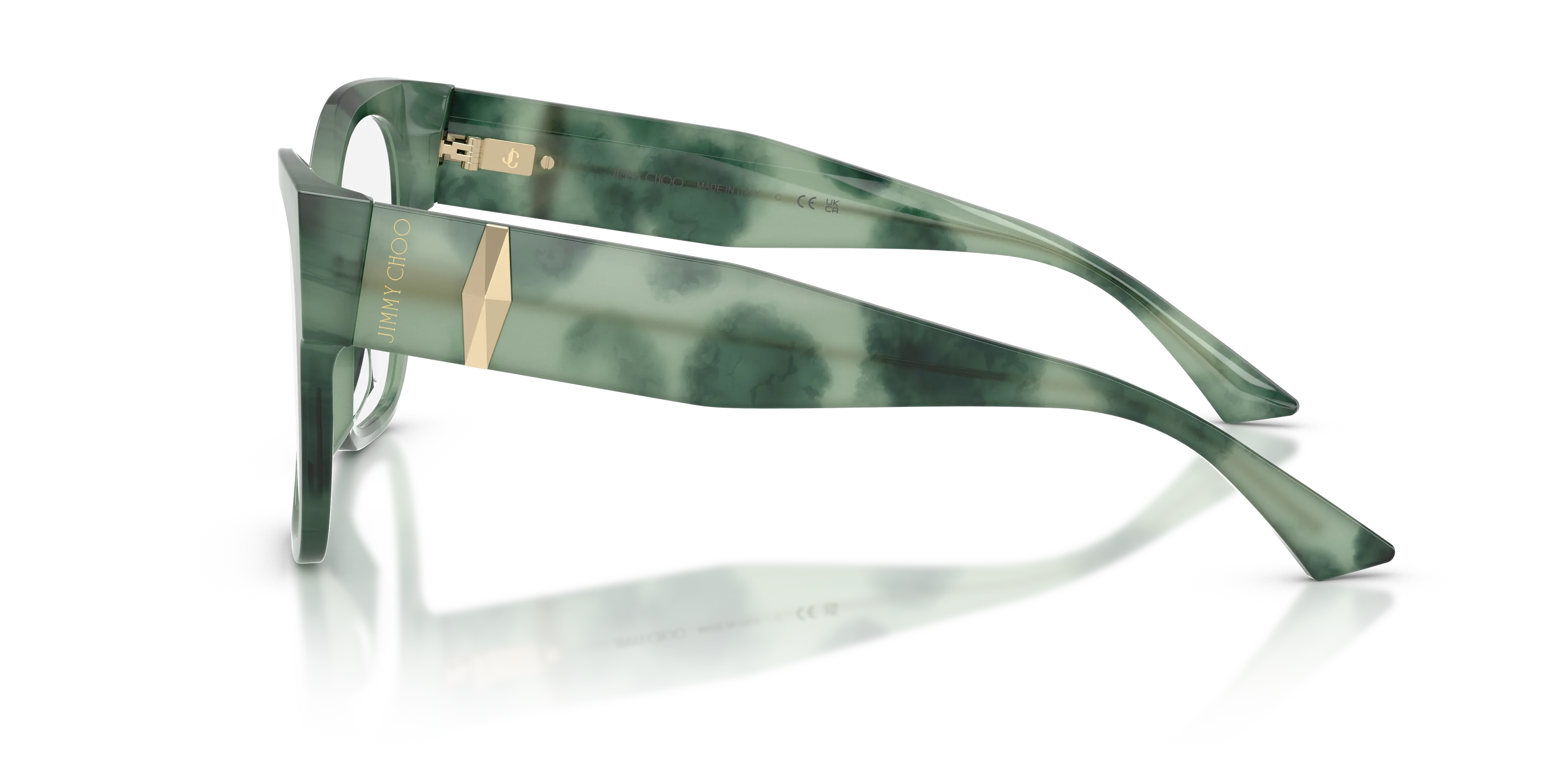 Jimmy Choo JC3062U 5099 Montature da vista Acetato Verde Trasparente Squadrata Normale - immagine 4