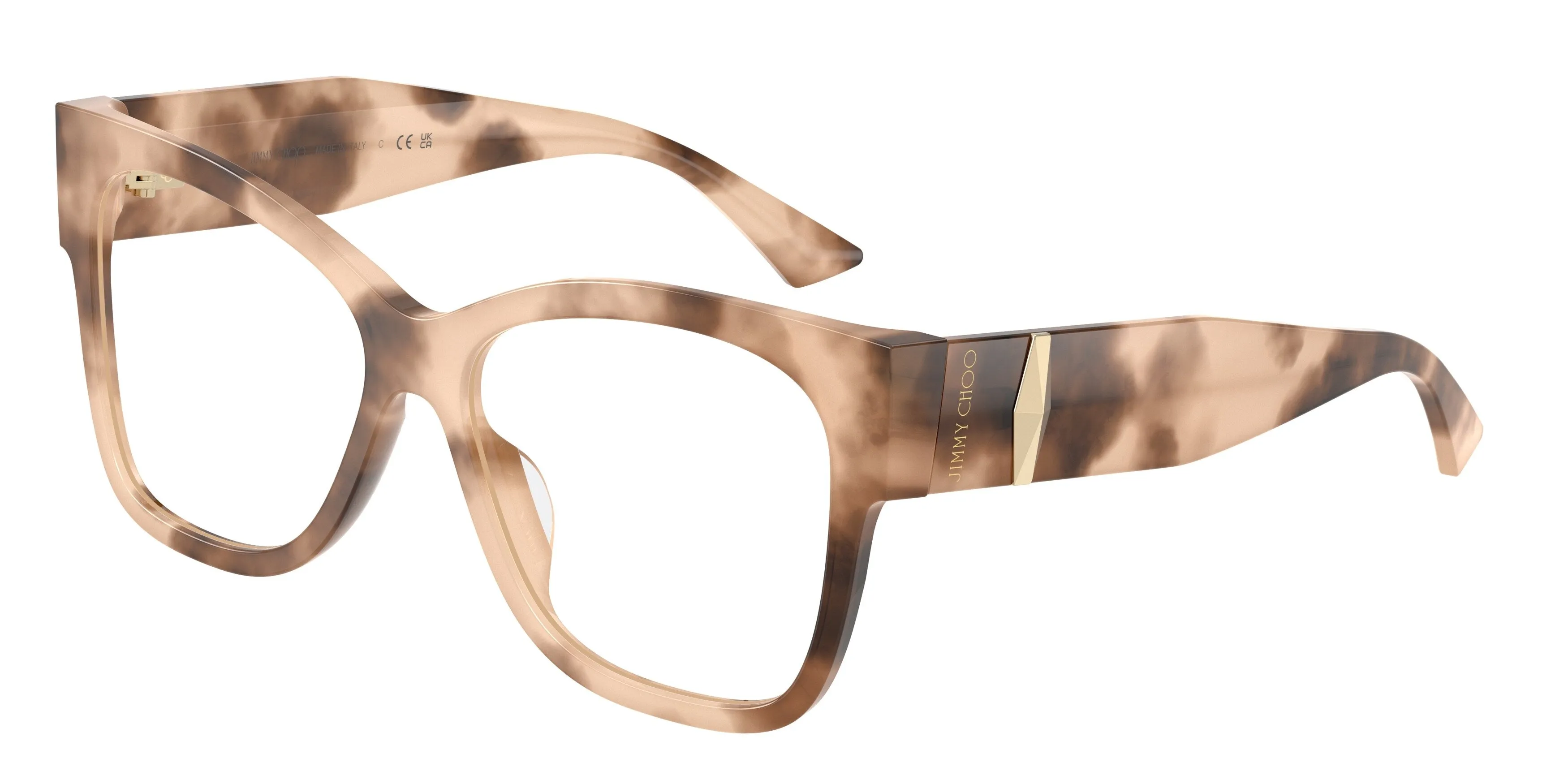Jimmy Choo JC3062U 5097 Montature da vista Acetato Tartaruga Trasparente Squadrata Normale - immagine 1