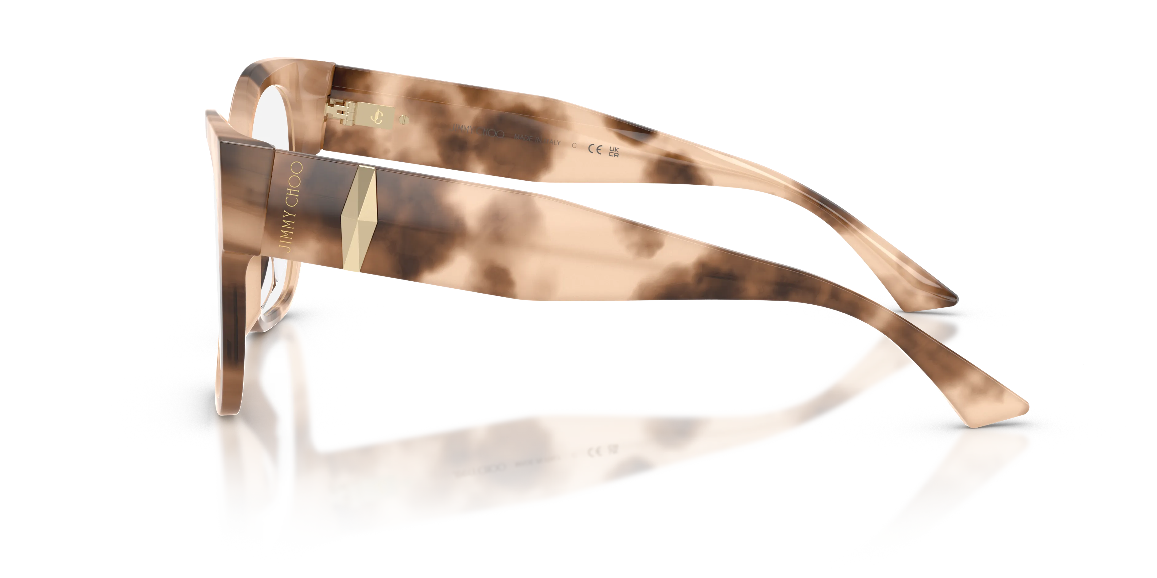 Jimmy Choo JC3062U 5097 Montature da vista Acetato Tartaruga Trasparente Squadrata Normale - immagine 4