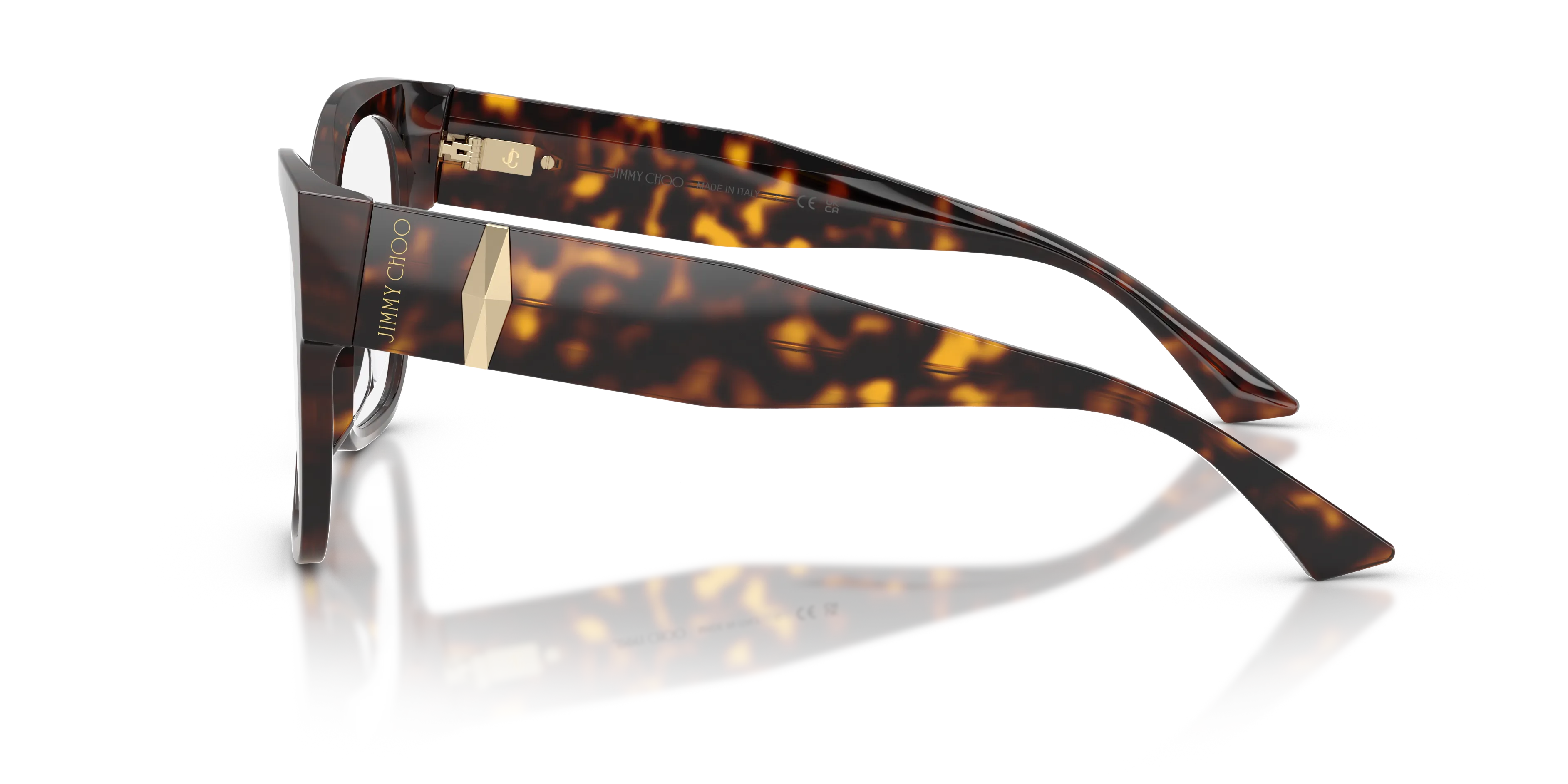 Jimmy Choo JC3062U 5002 Montature da vista Acetato Tartaruga Trasparente Squadrata Normale - immagine 4