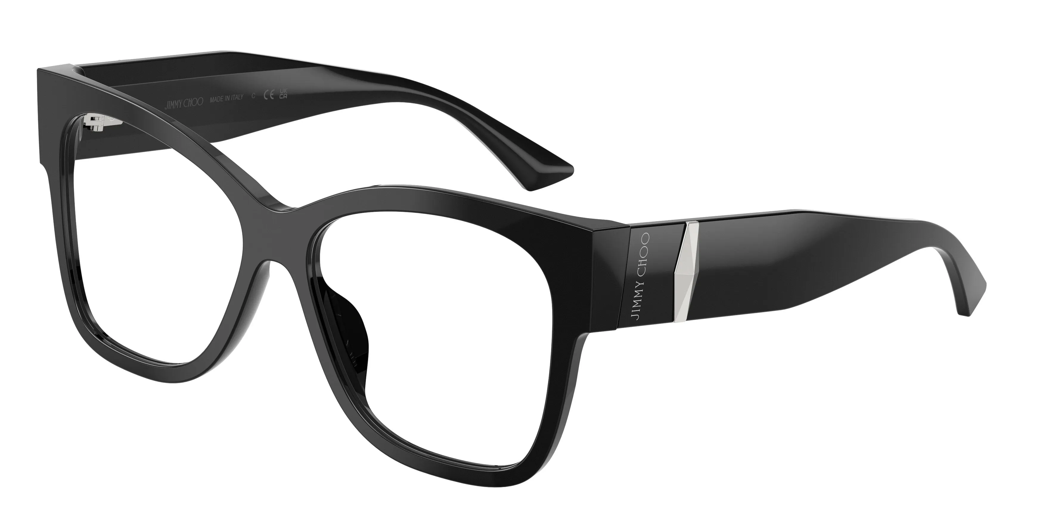 Jimmy Choo JC3062U 5000 Montature da vista Acetato Nero Trasparente Squadrata Normale - immagine 1