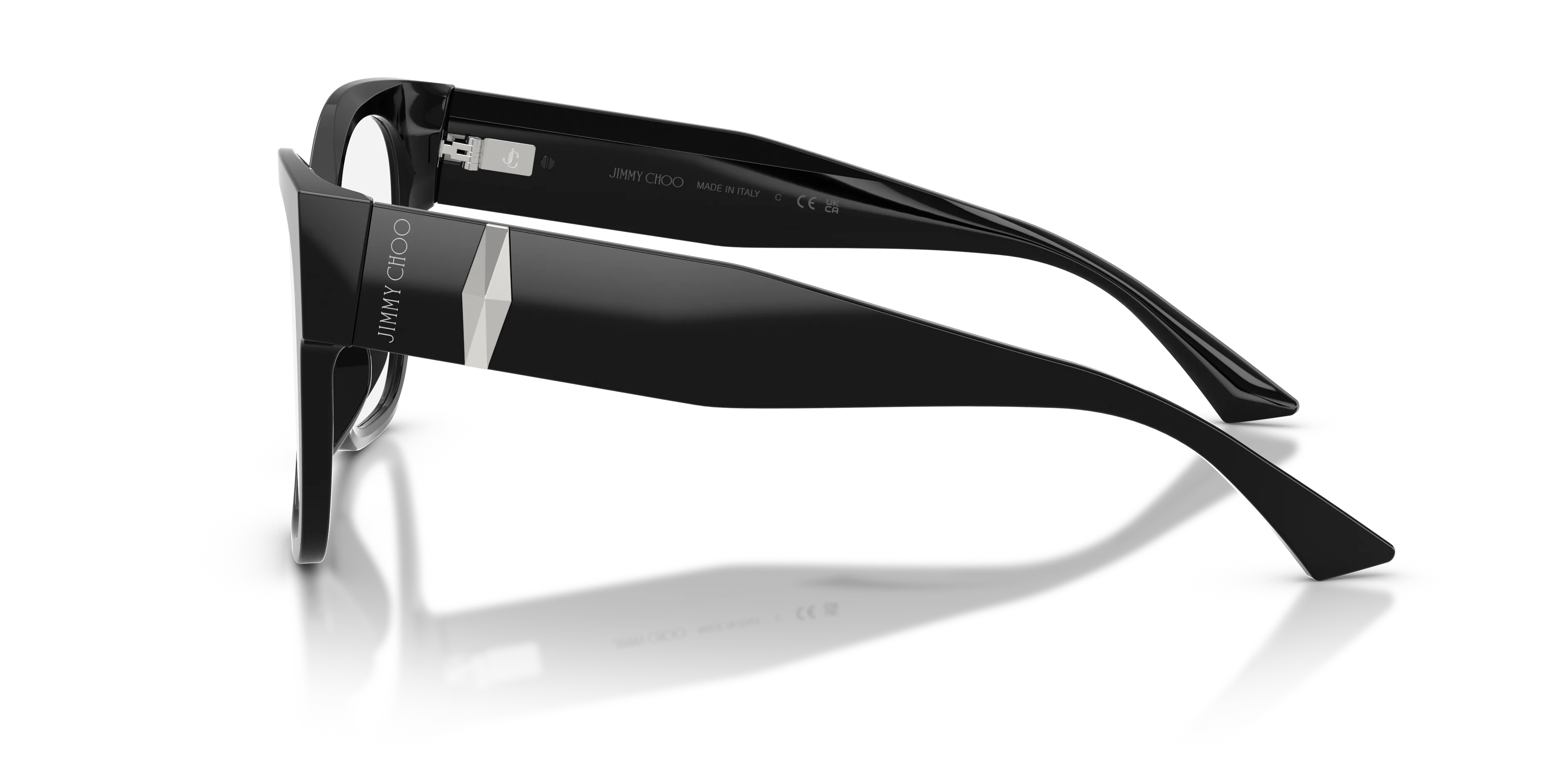 Jimmy Choo JC3062U 5000 Montature da vista Acetato Nero Trasparente Squadrata Normale - immagine 4