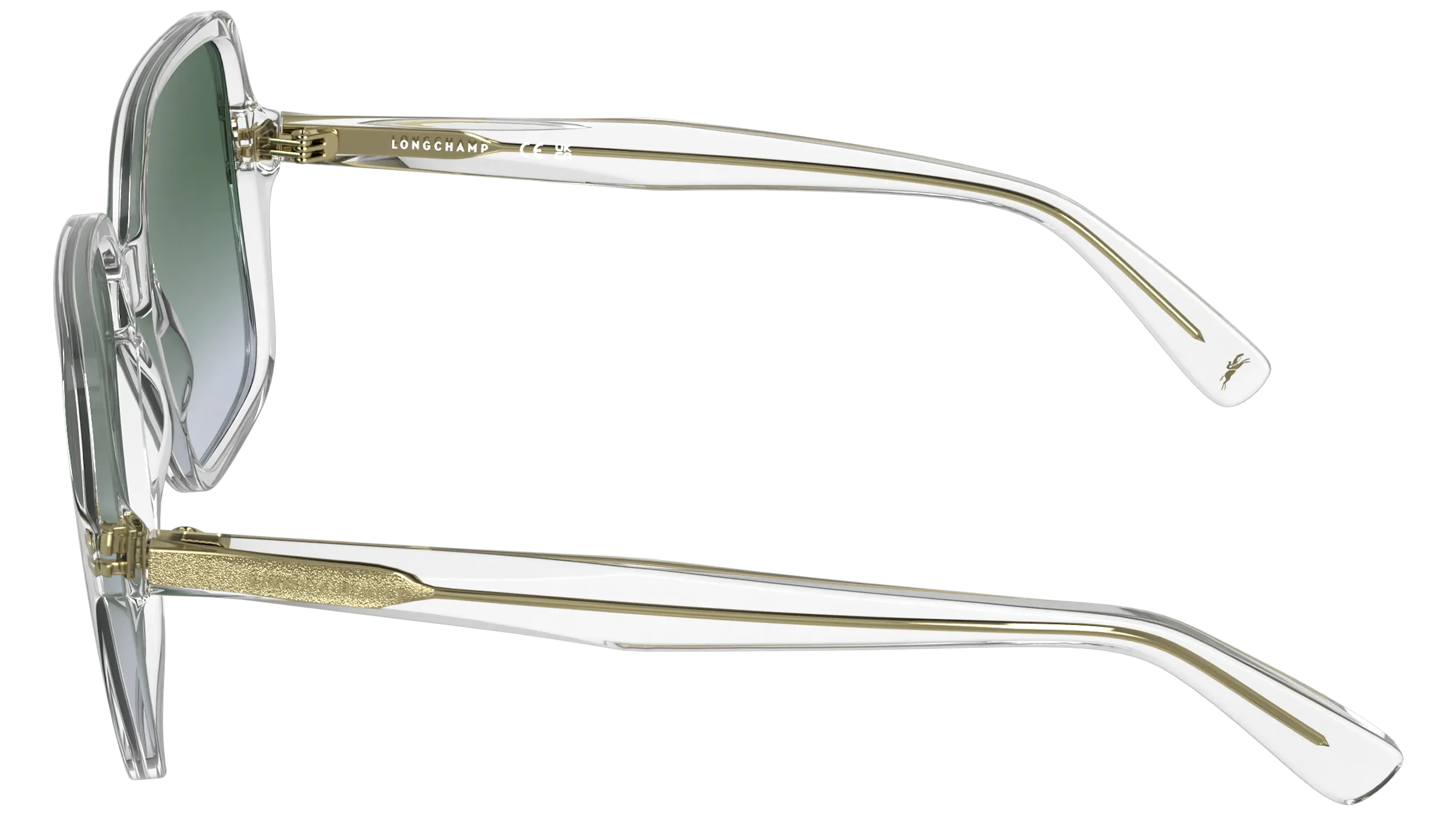 LONGCHAMP LO808S 900 Occhiali da sole Acetato Verde Squadrata Normale - immagine 3
