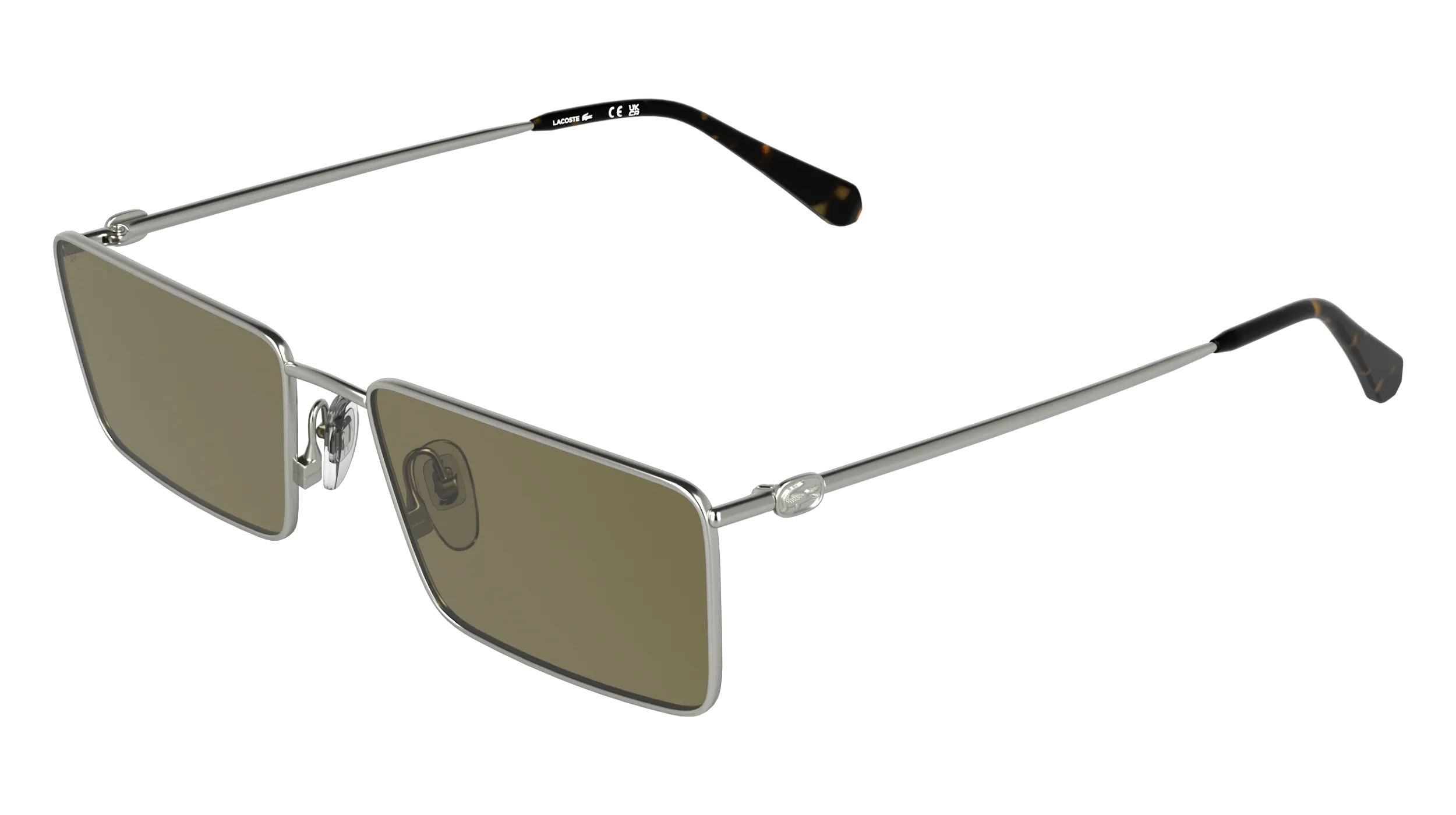 Lacoste L279S 041 Occhiali da sole Metallo Argento Marrone Squadrata Normale - immagine 1