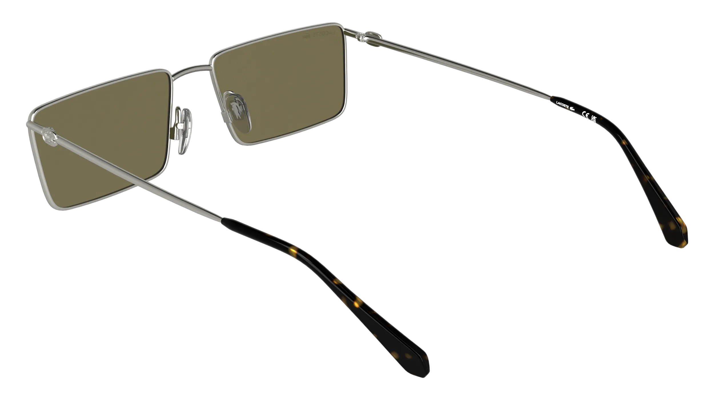 Lacoste L279S 041 Occhiali da sole Metallo Argento Marrone Squadrata Normale - immagine 4