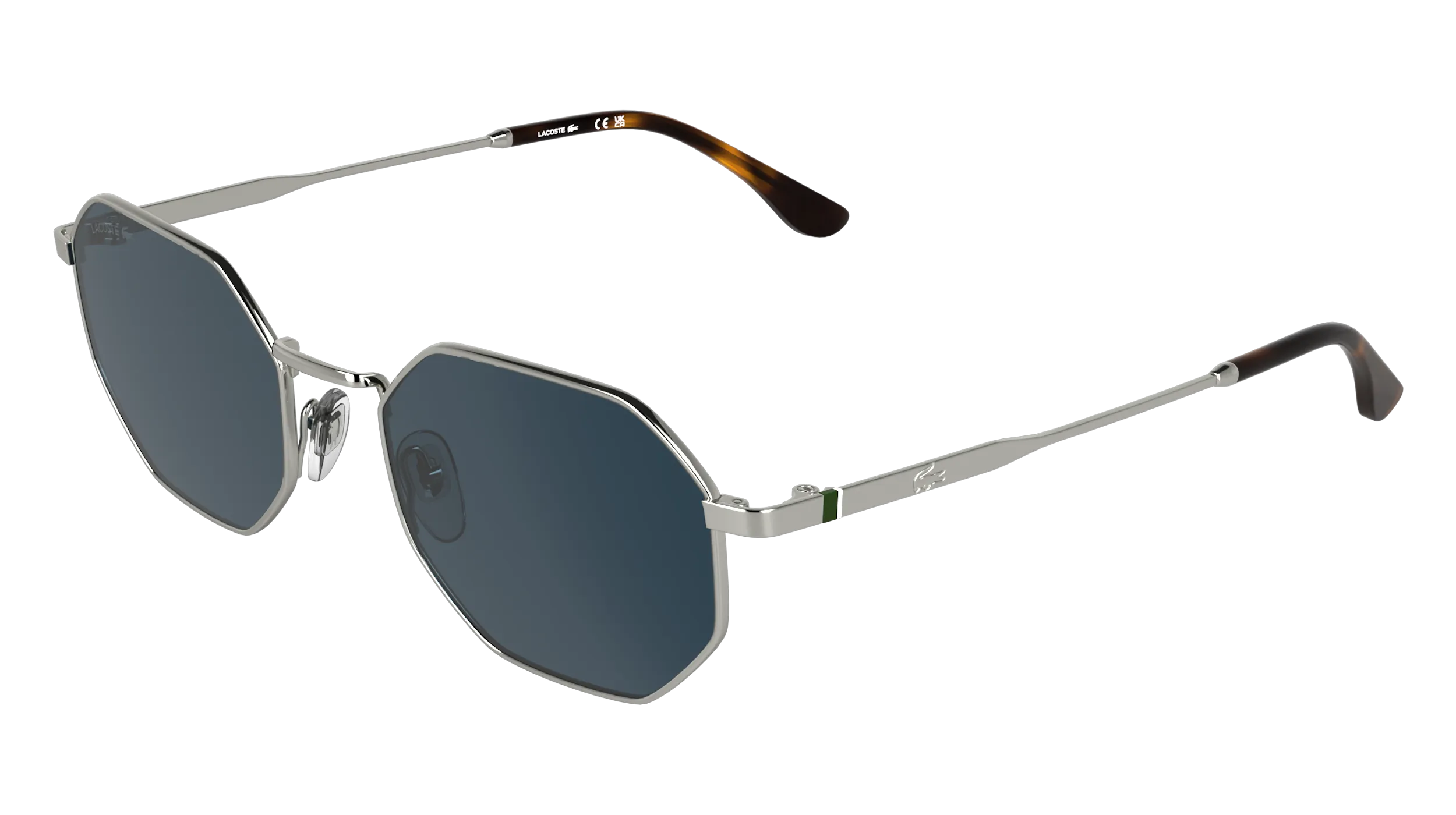 Lacoste L280S 040 Occhiali da sole Metallo Argento Blu Squadrata Normale - immagine 1