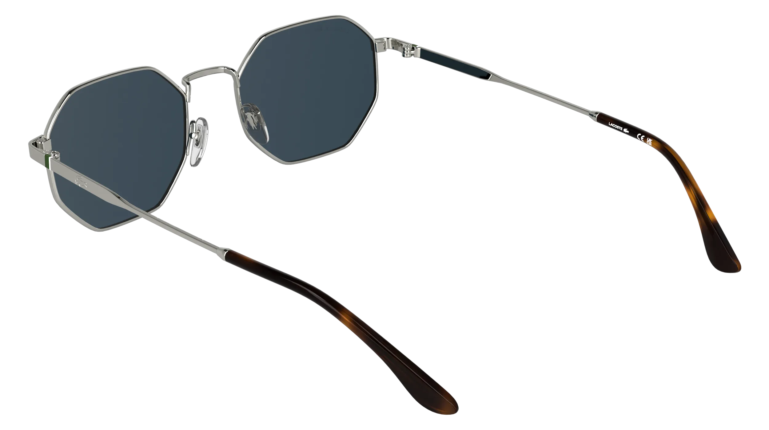 Lacoste L280S 040 Occhiali da sole Metallo Argento Blu Squadrata Normale - immagine 4