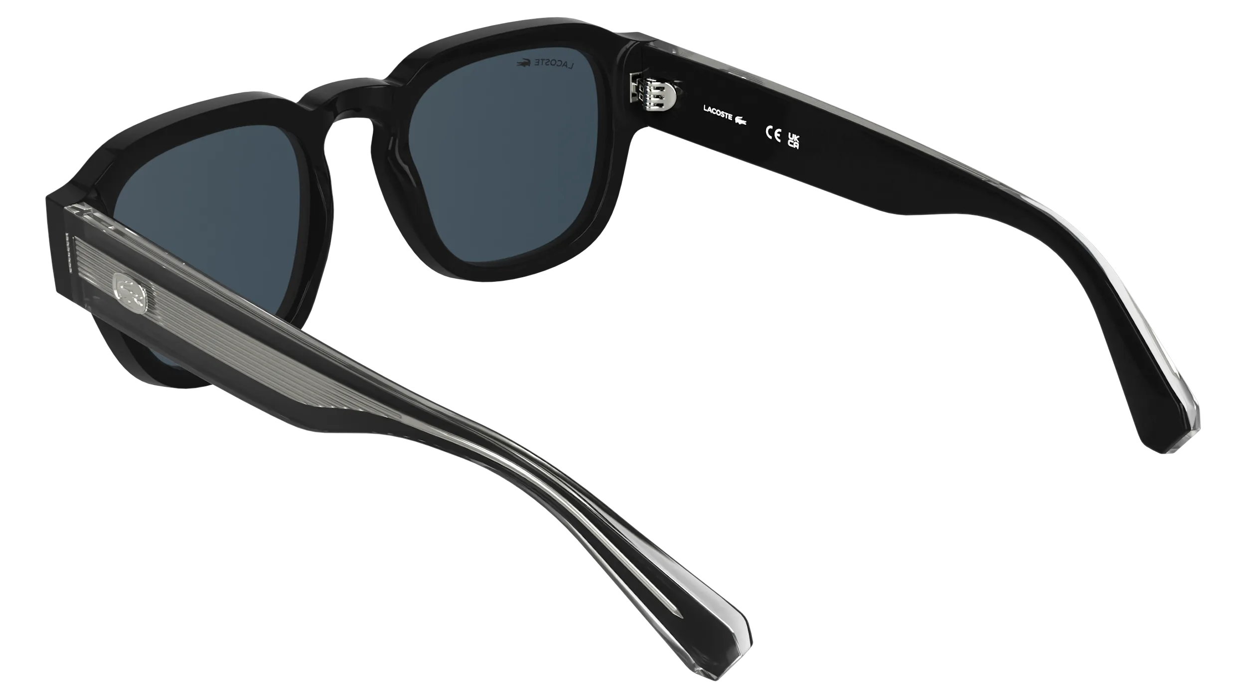 Lacoste L6090S 001 Occhiali da sole Bio-iniettato Nero Blu Squadrata Normale - immagine 4