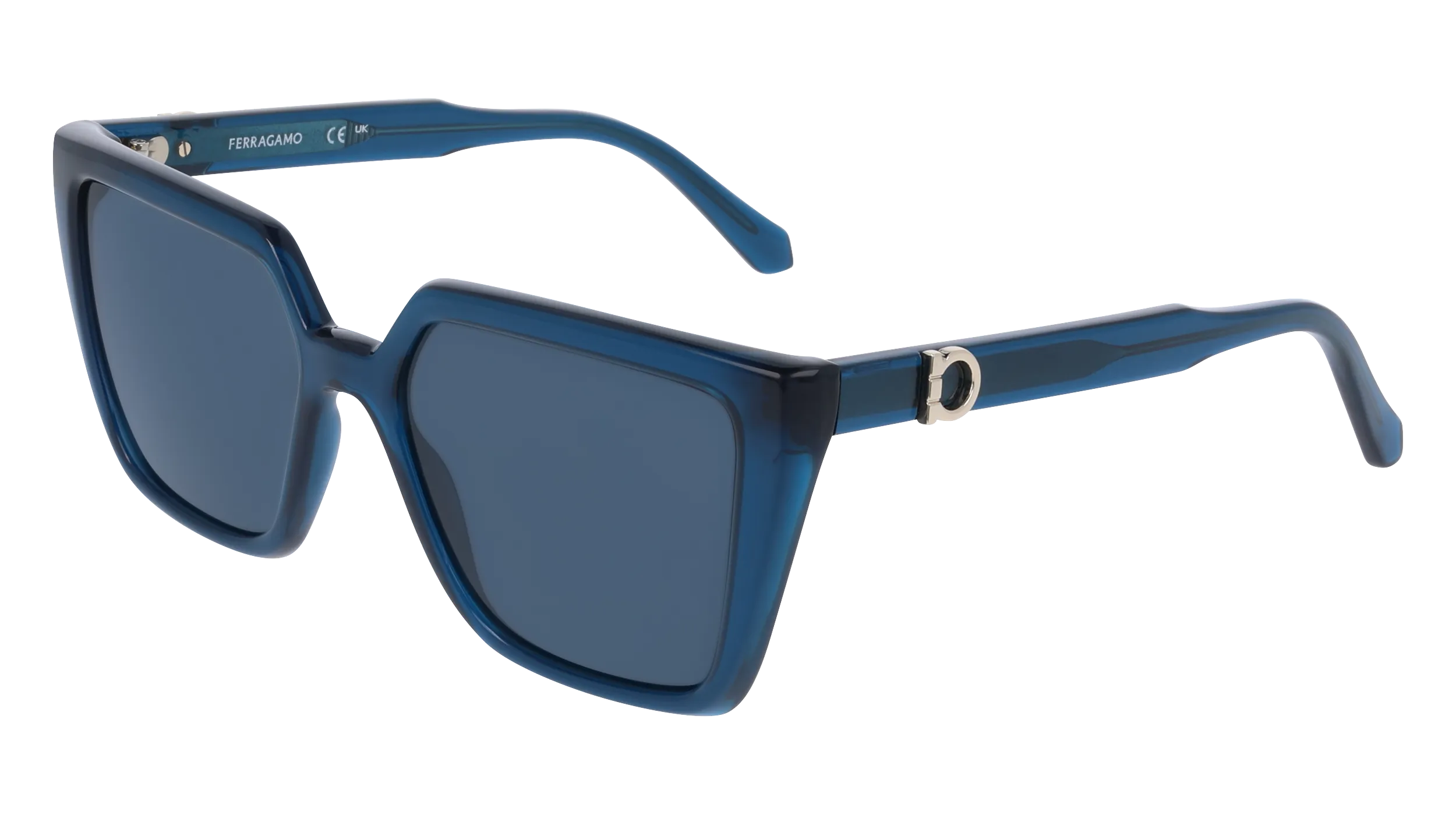 Ferragamo SF2058SE 432 Occhiali da sole Blu Blu Squadrata Normale - immagine 1