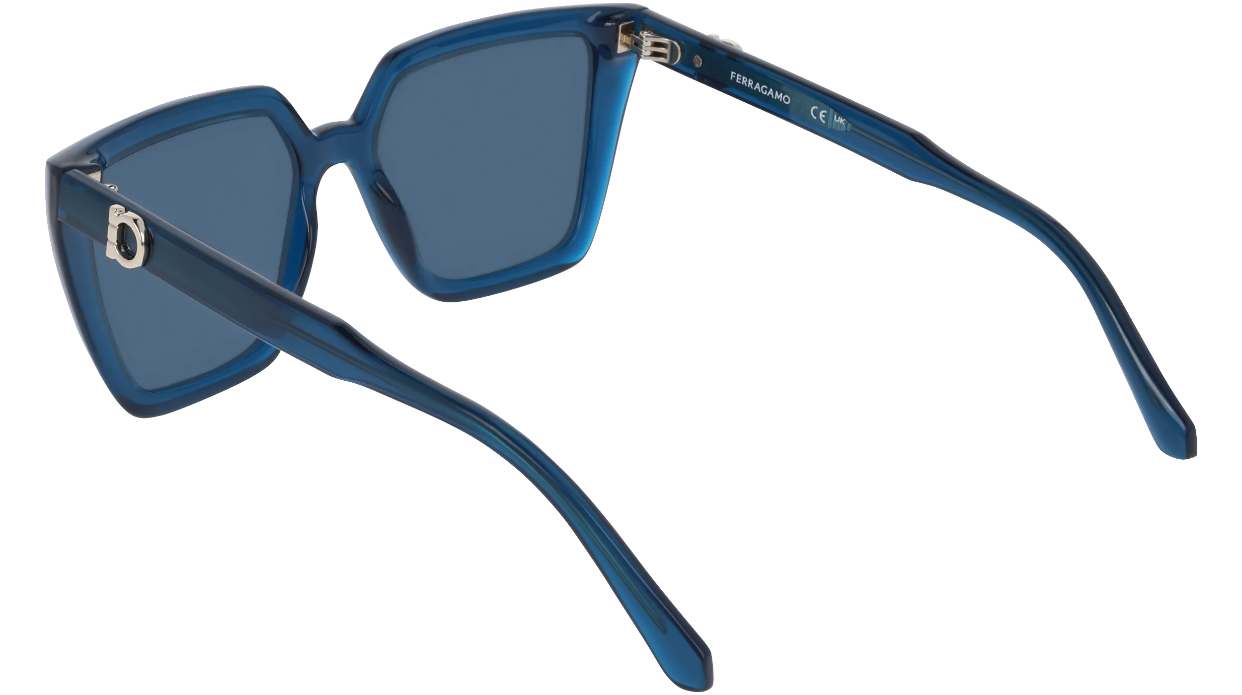 Ferragamo SF2058SE 432 Occhiali da sole Blu Blu Squadrata Normale - immagine 4