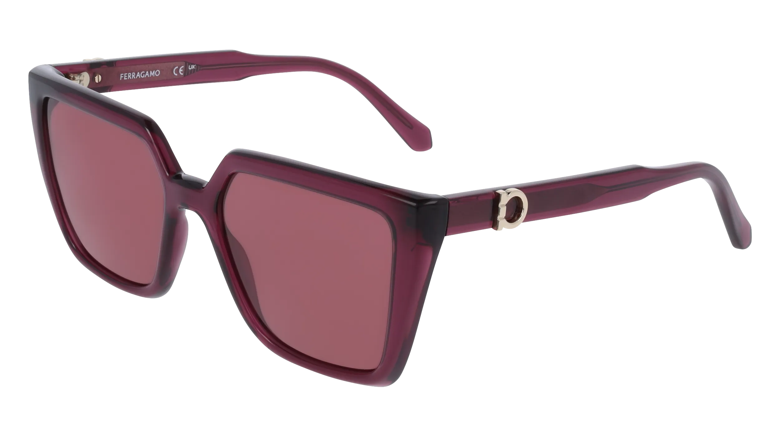 Ferragamo SF2058SE 612 Occhiali da sole Bordeaux Viola Squadrata Normale - immagine 1