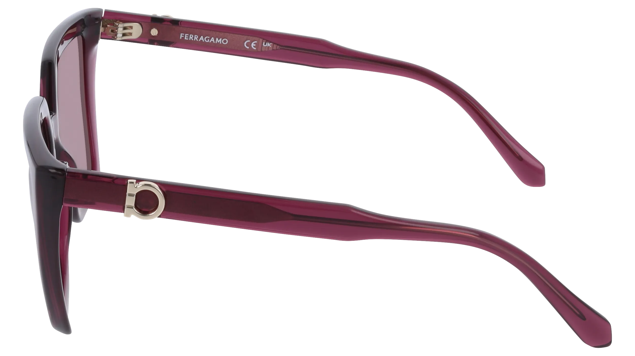 Ferragamo SF2058SE 612 Occhiali da sole Bordeaux Viola Squadrata Normale - immagine 3