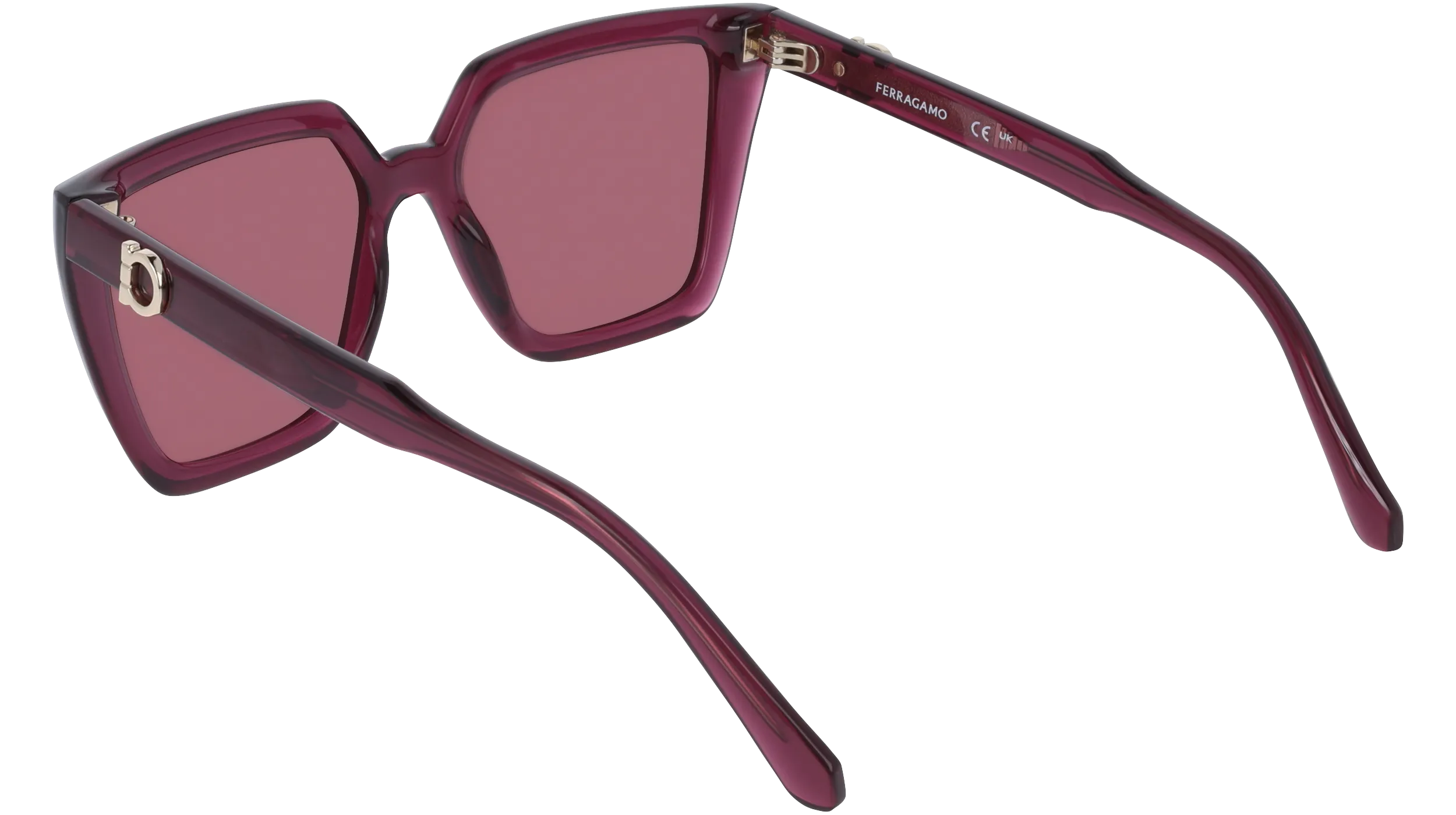 Ferragamo SF2058SE 612 Occhiali da sole Bordeaux Viola Squadrata Normale - immagine 4