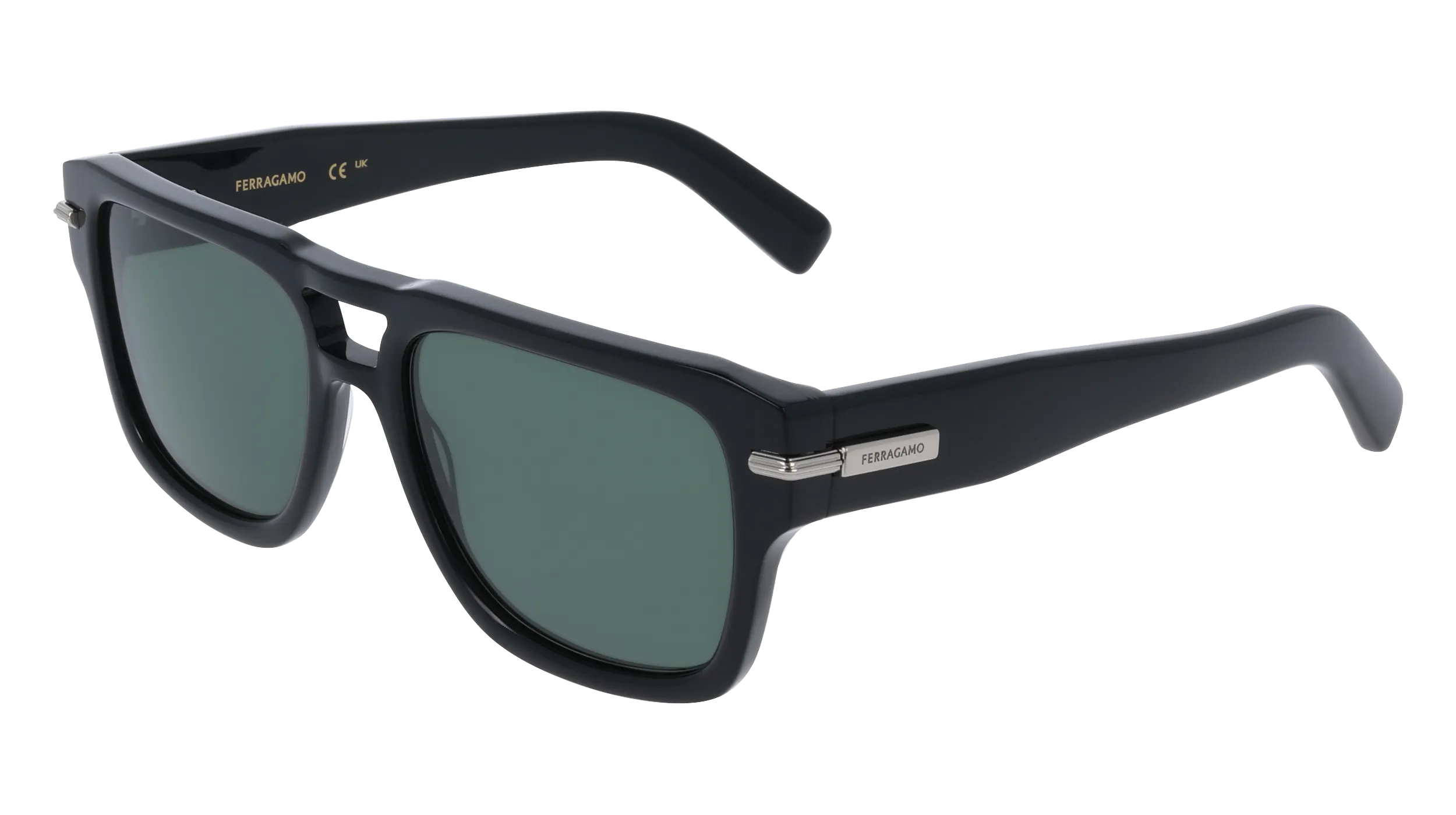 Ferragamo SF2070S 1 Occhiali da sole Acetato Nero Squadrata Normale - immagine 1