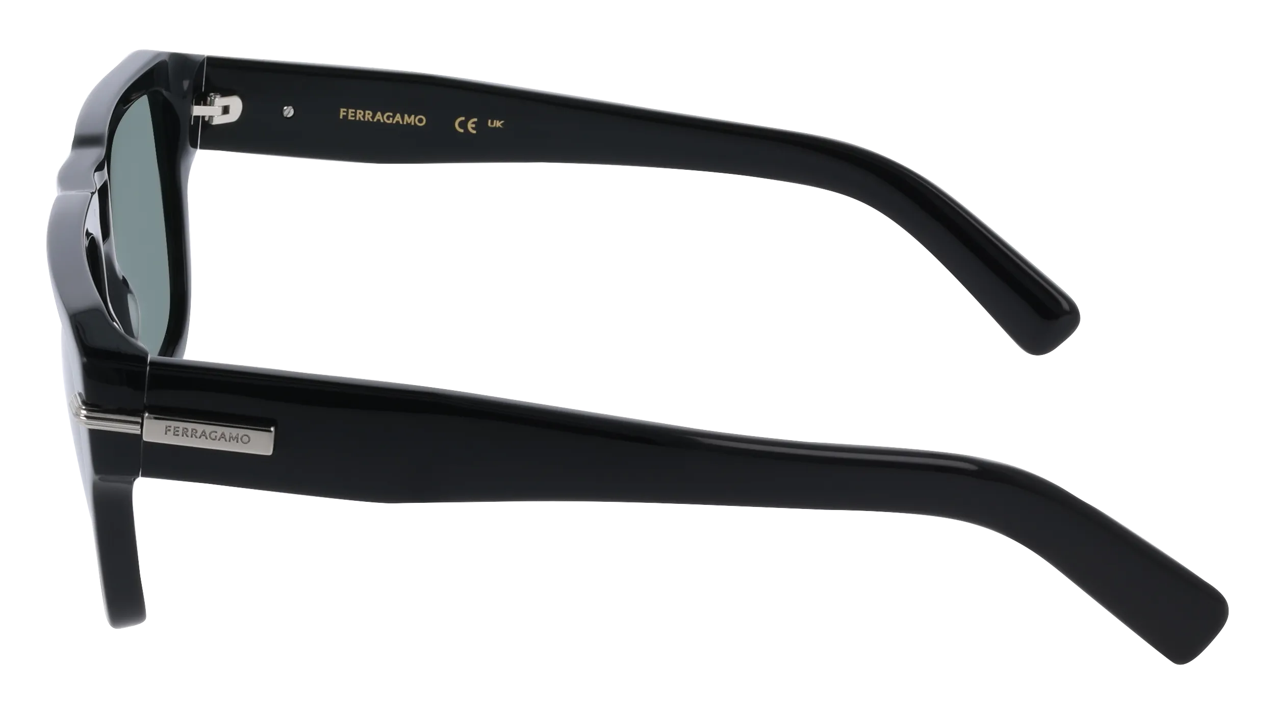 Ferragamo SF2070S 1 Occhiali da sole Acetato Nero Squadrata Normale - immagine 3