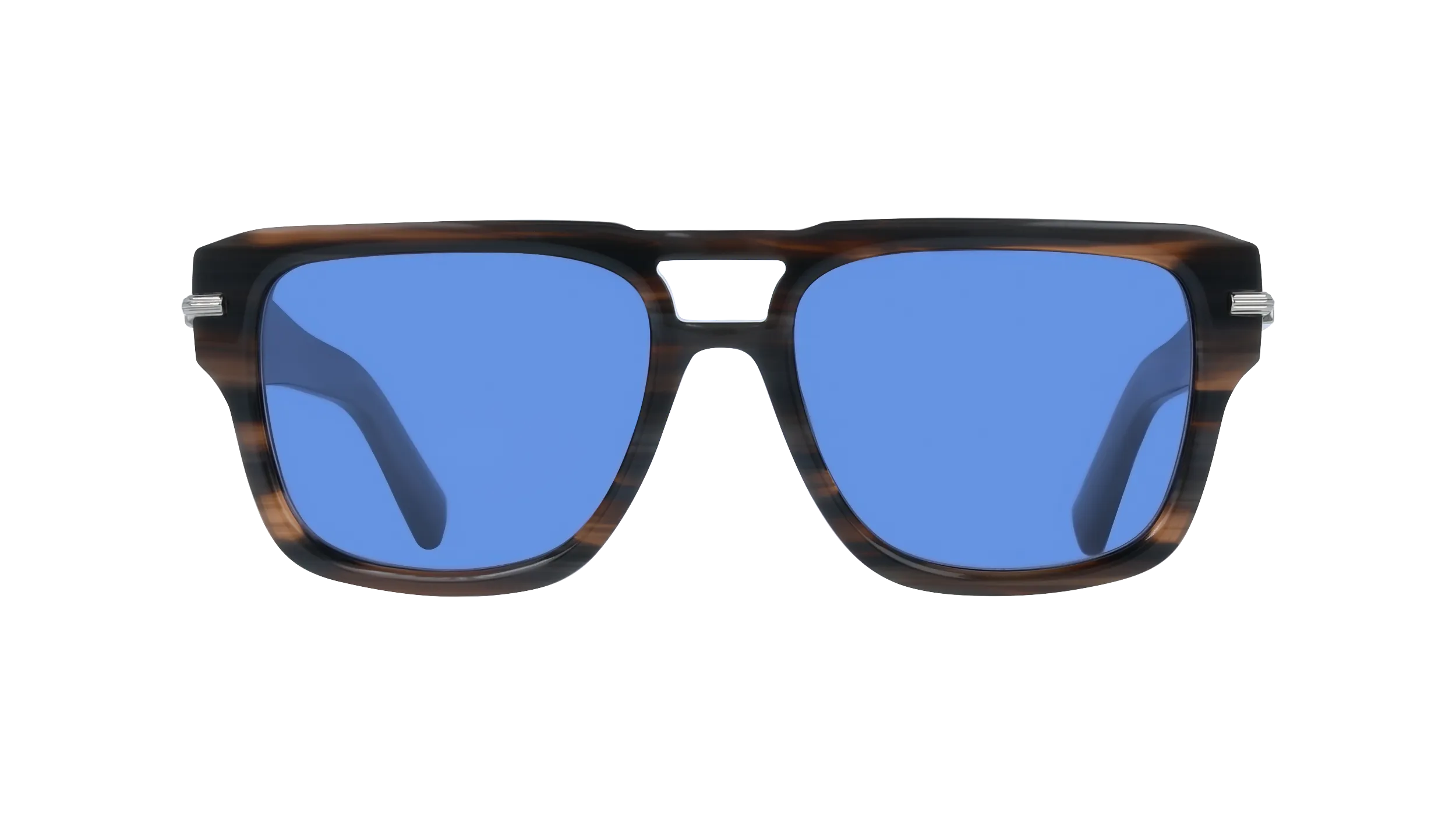 Ferragamo SF2070S 216 Occhiali da sole Acetato Marrone Blu Squadrata Normale - immagine 2