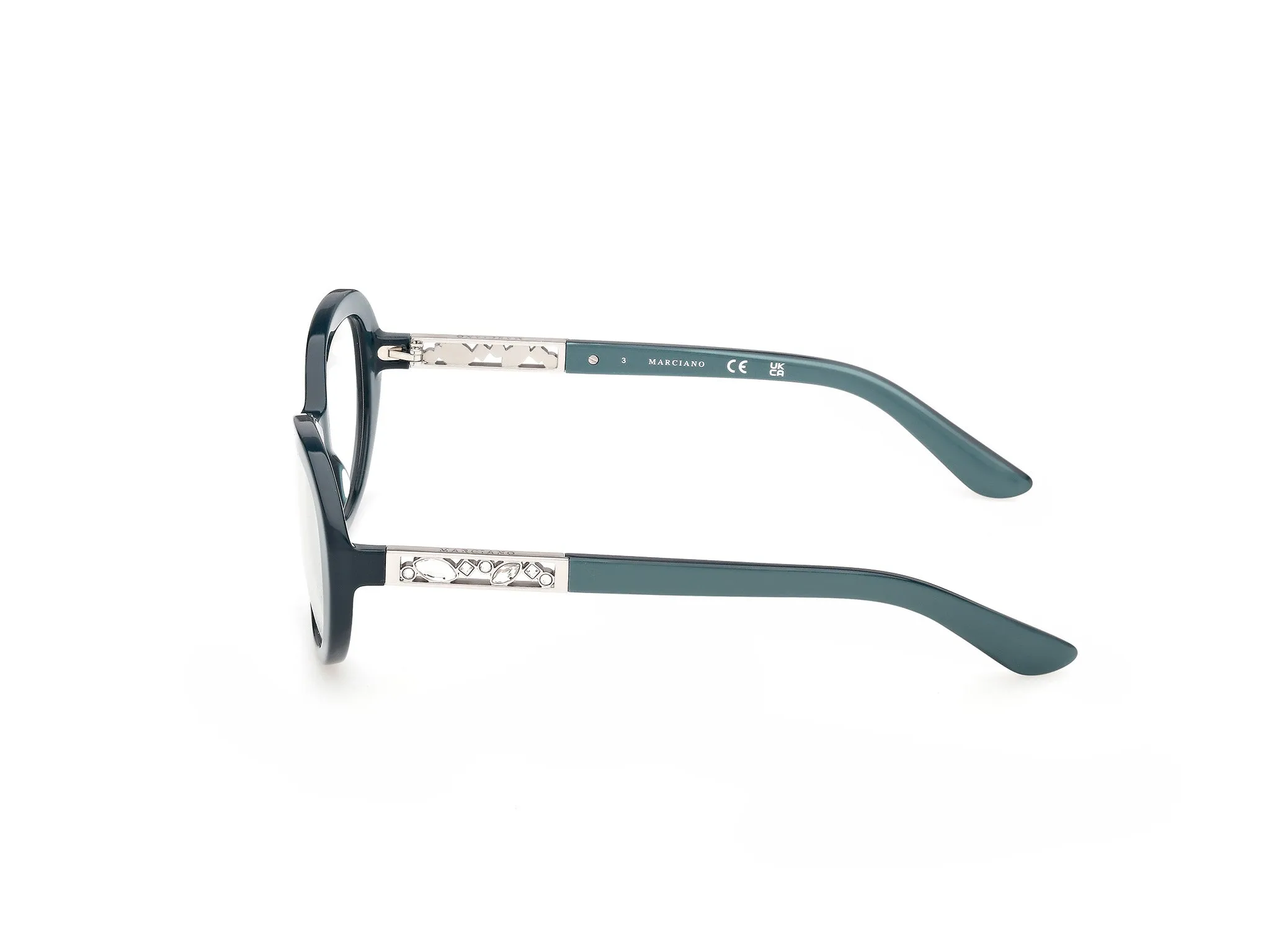 Guess by Marciano GM50065 87 Montature da vista Acetato Turchese Rotonda Normale - immagine 3