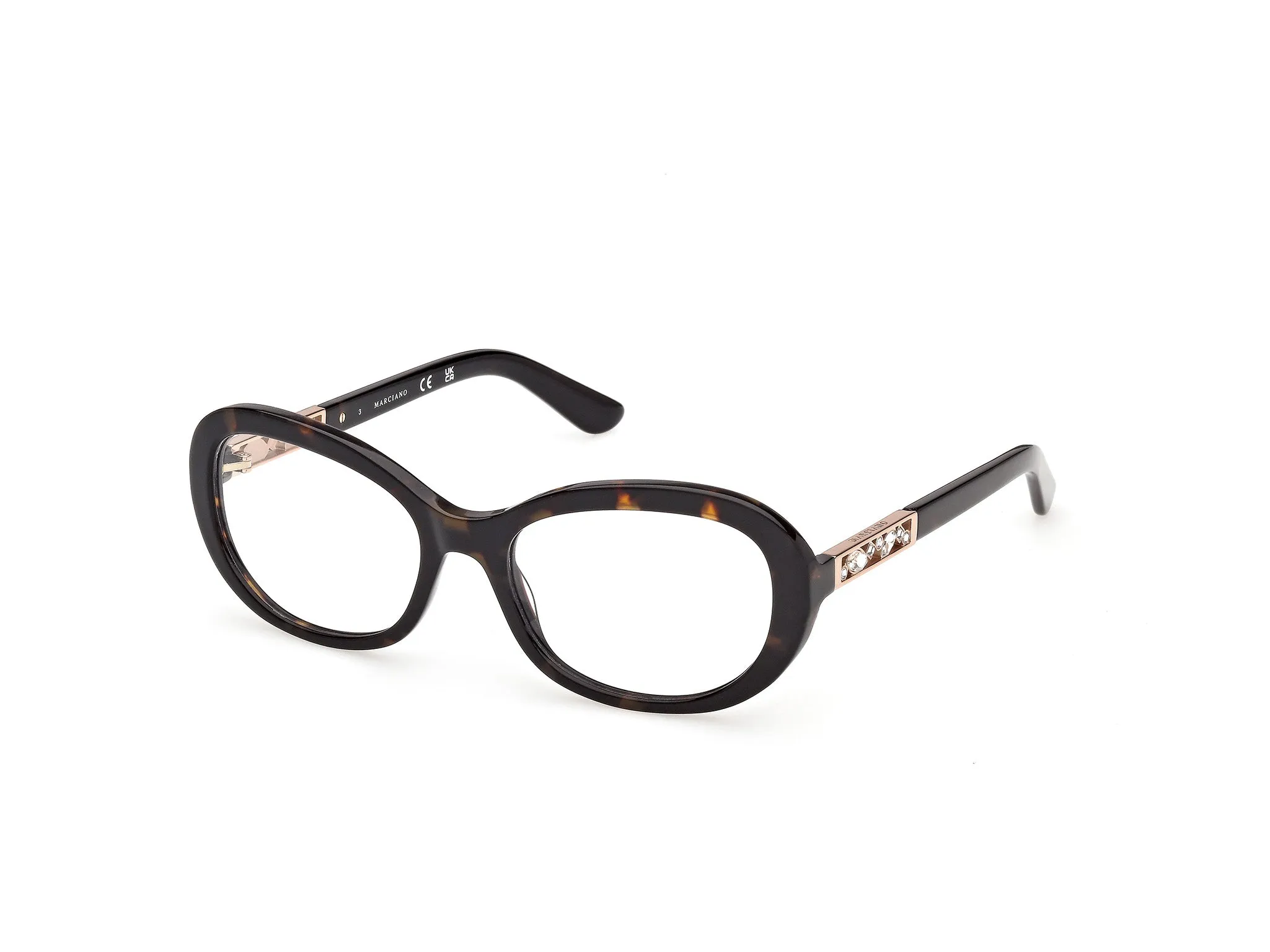 Guess by Marciano GM50065 52 Montature da vista Acetato Havana Rotonda Normale - immagine 1