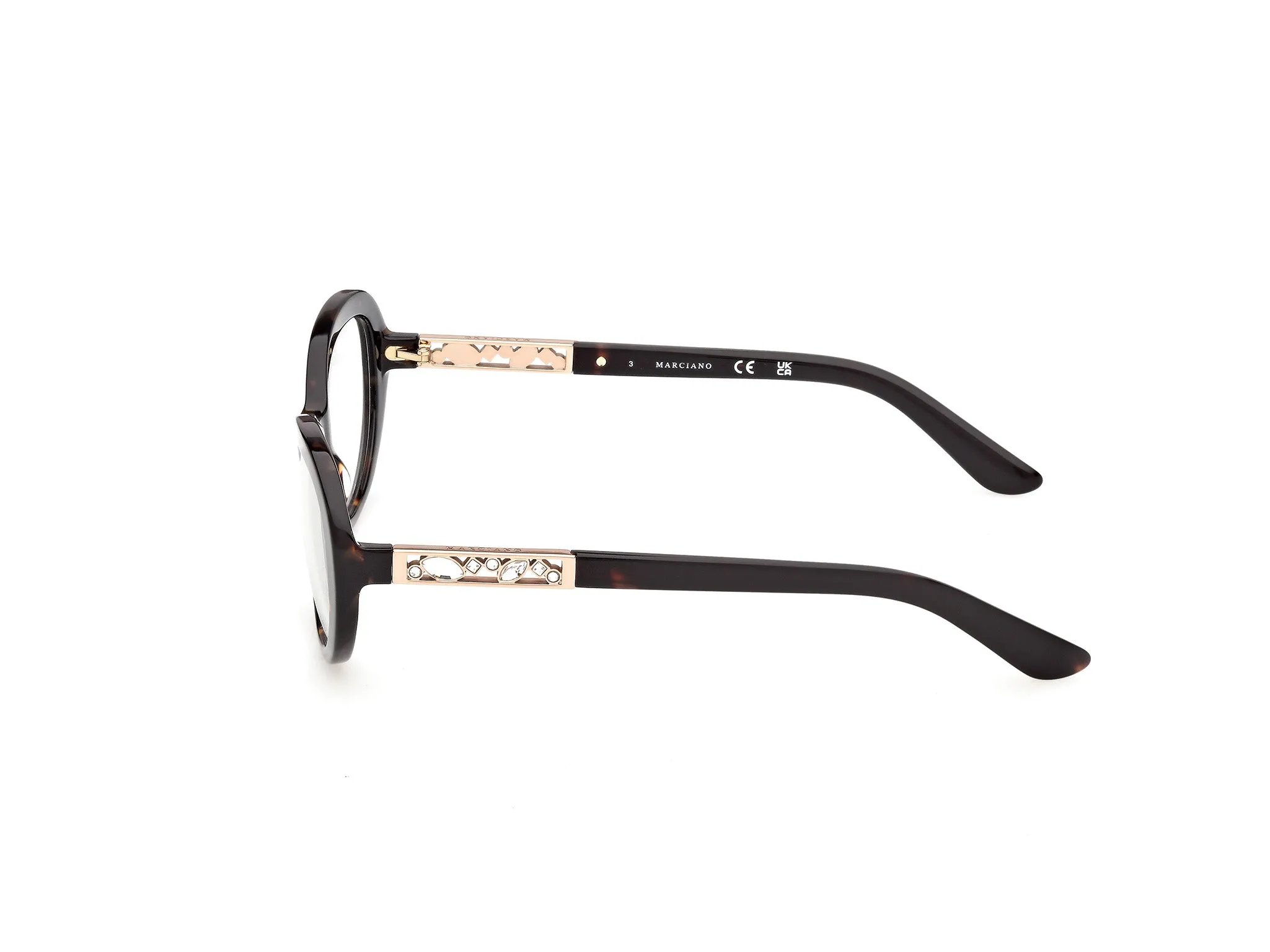 Guess by Marciano GM50065 52 Montature da vista Acetato Havana Rotonda Normale - immagine 3