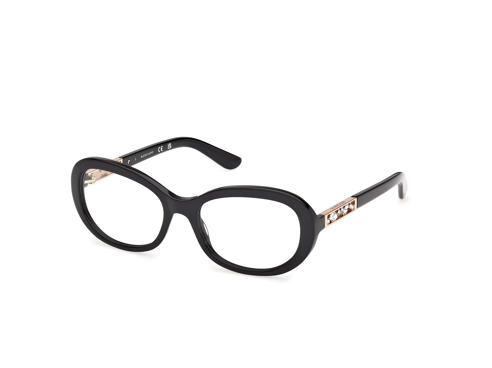 Guess by Marciano GM50065 1 Montature da vista Acetato Nero Rotonda Normale - immagine 1