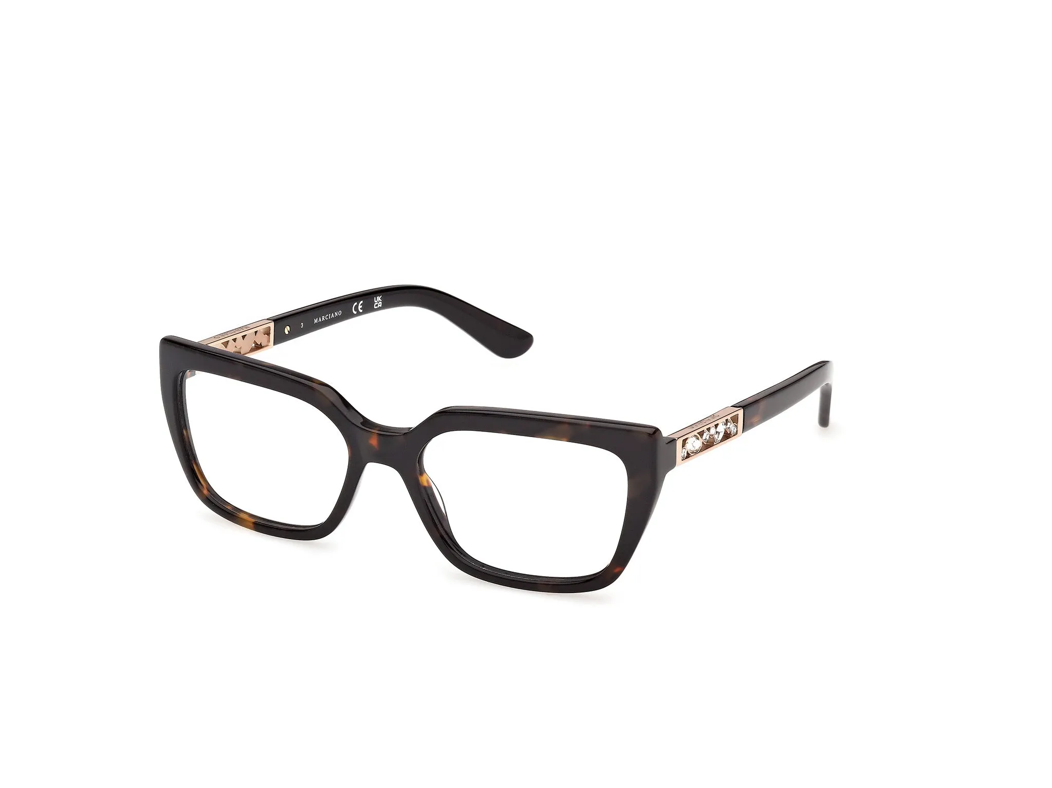 Guess by Marciano GM50064 52 Montature da vista Acetato Havana Squadrata Normale - immagine 1