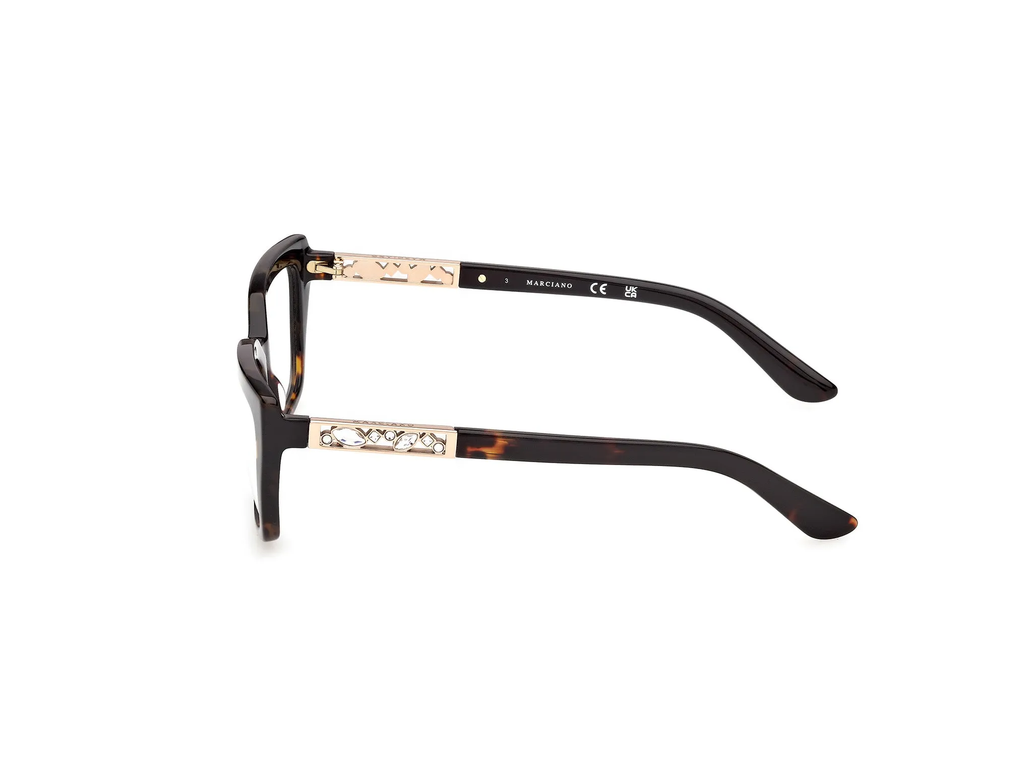 Guess by Marciano GM50064 52 Montature da vista Acetato Havana Squadrata Normale - immagine 3