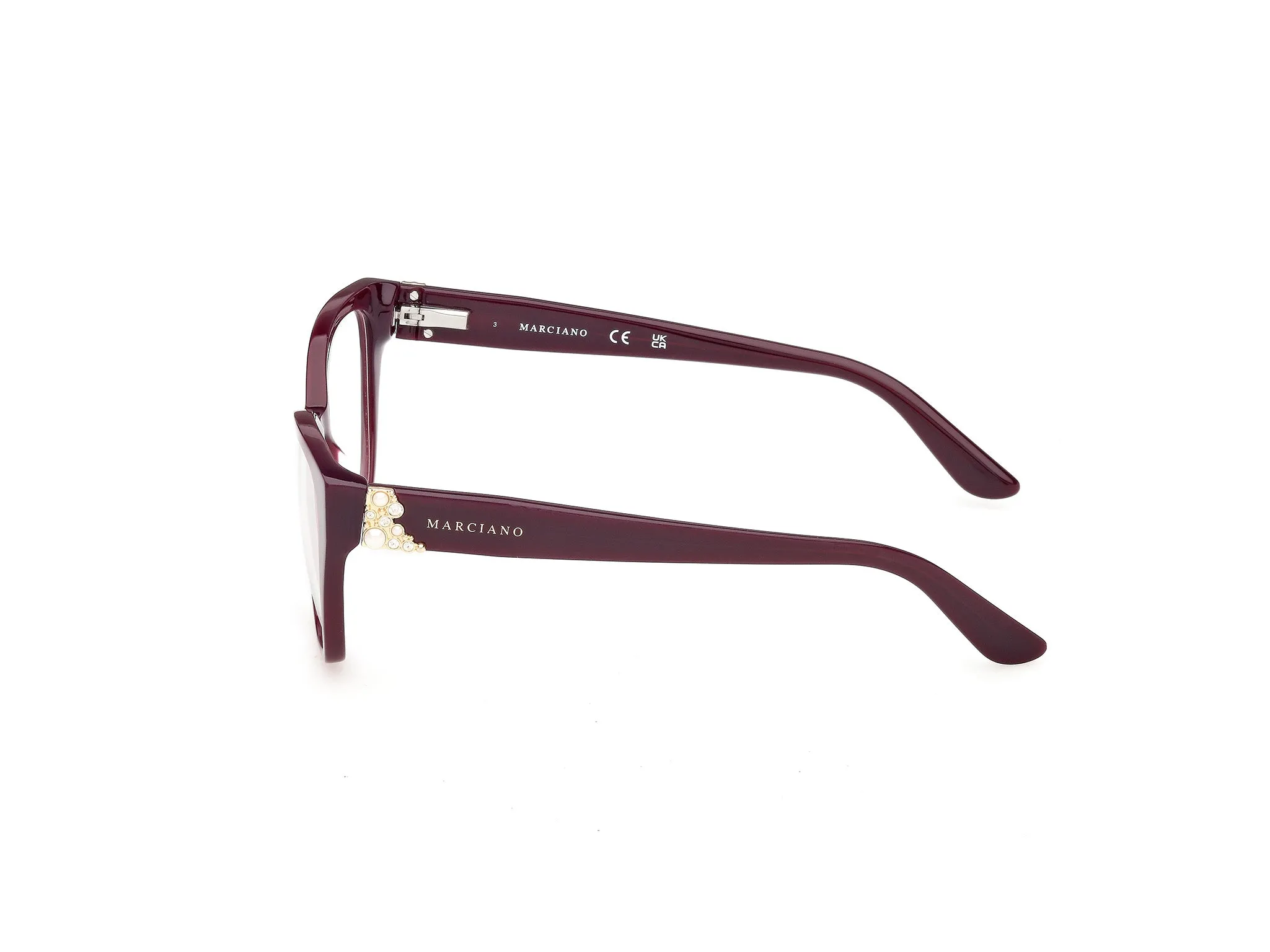 Guess by Marciano GM50063 71 Montature da vista Acetato Bordeaux Cat Eye Normale - immagine 3