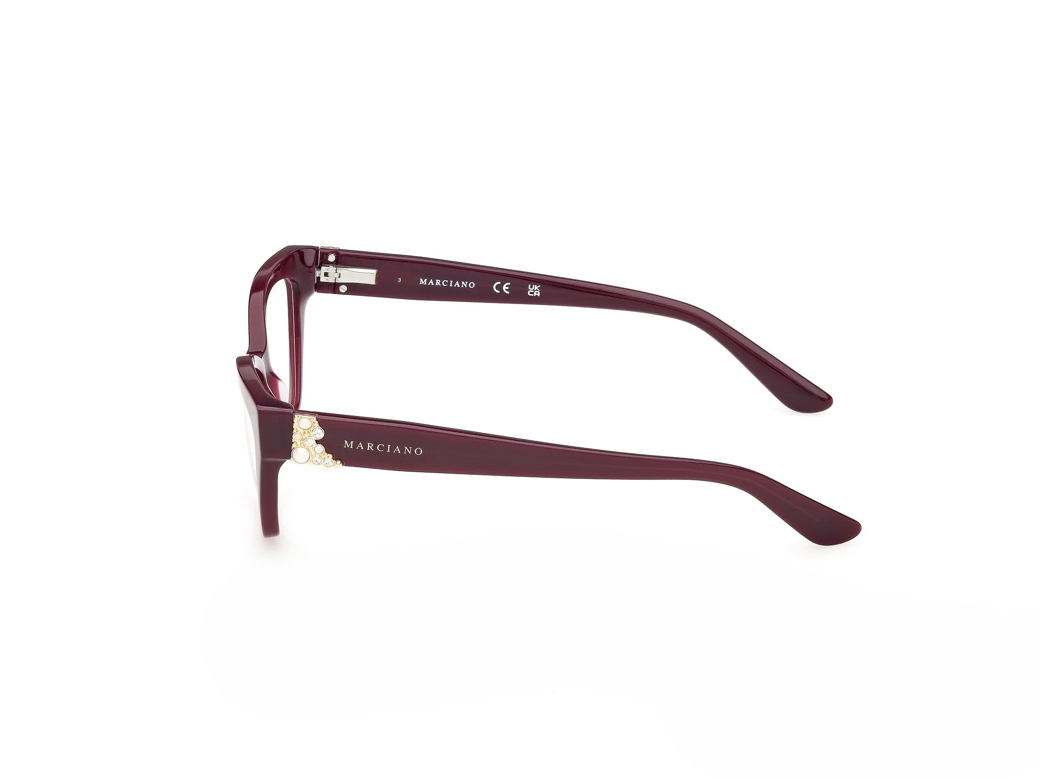 Guess by Marciano GM50062 71 Montature da vista Acetato Bordeaux Cat Eye Normale - immagine 3